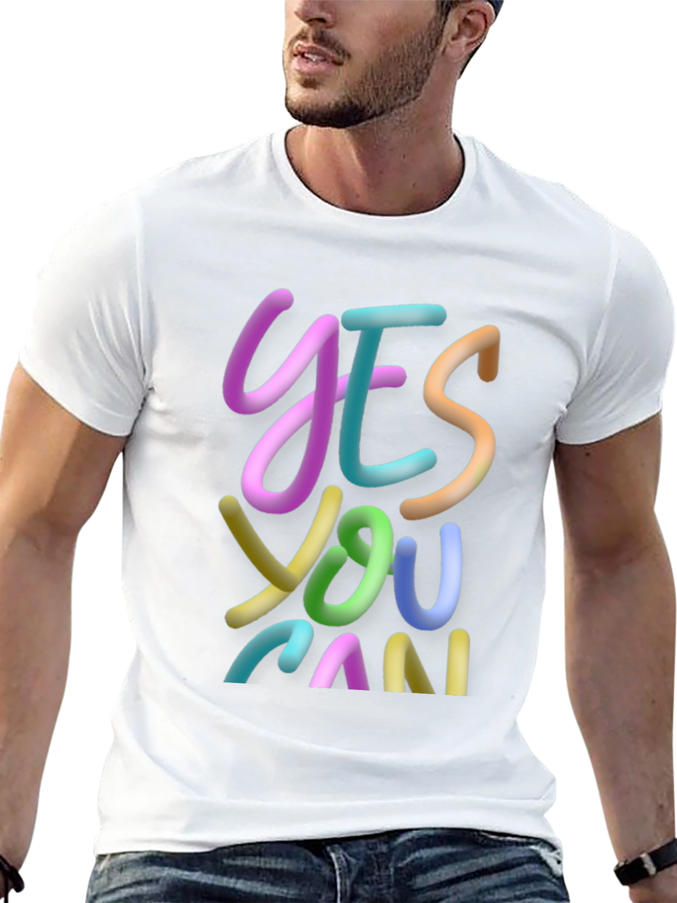 Yes You Can Graphic Tee - Inspirational Black T-Shirt