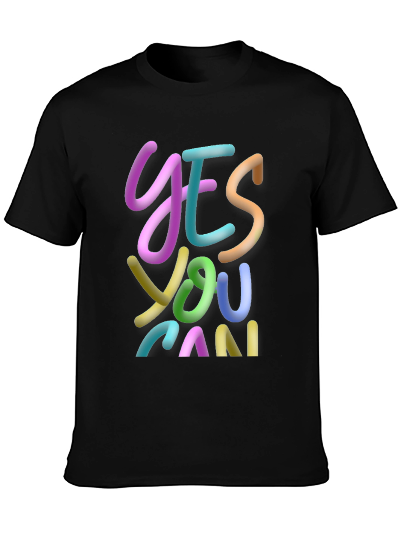 Yes You Can Graphic Tee - Inspirational Black T-Shirt