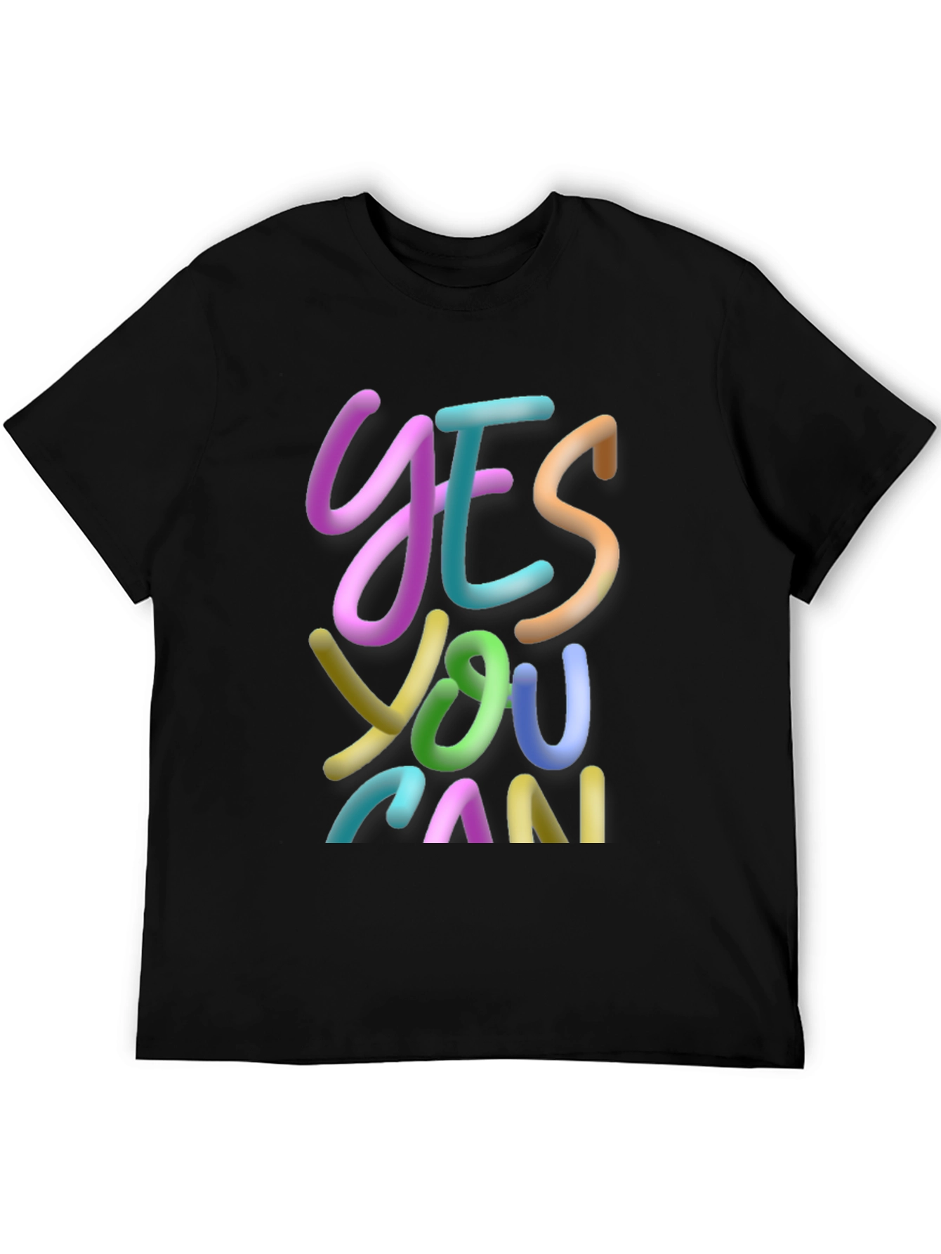 Yes You Can Graphic Tee - Inspirational Black T-Shirt