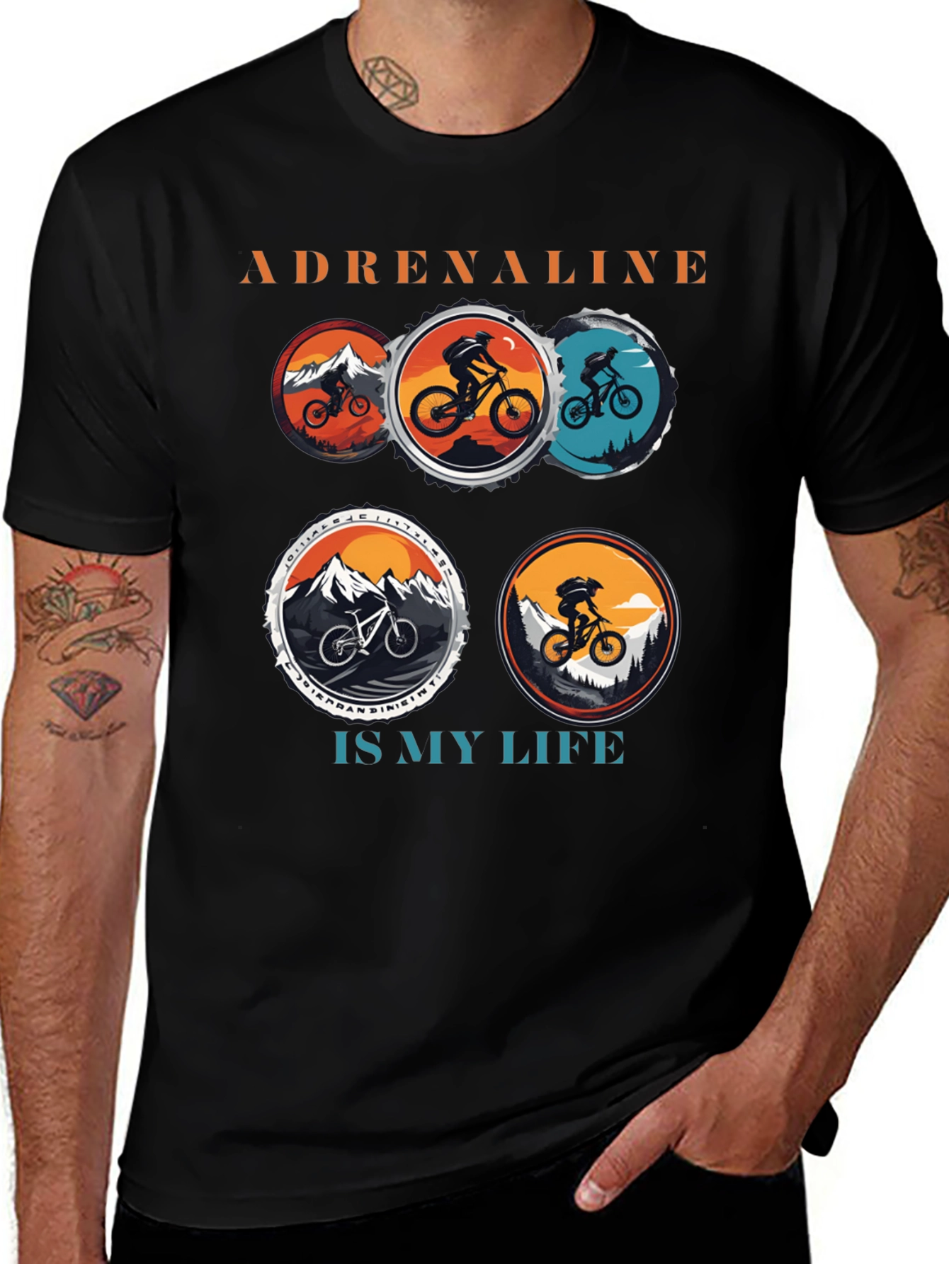Adrenaline Mountain Bike Black T-Shirt