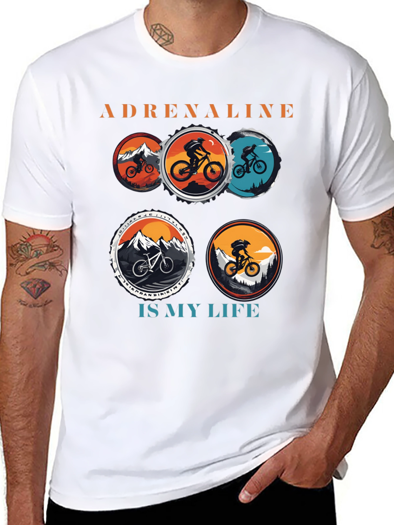 Adrenaline Mountain Bike Black T-Shirt