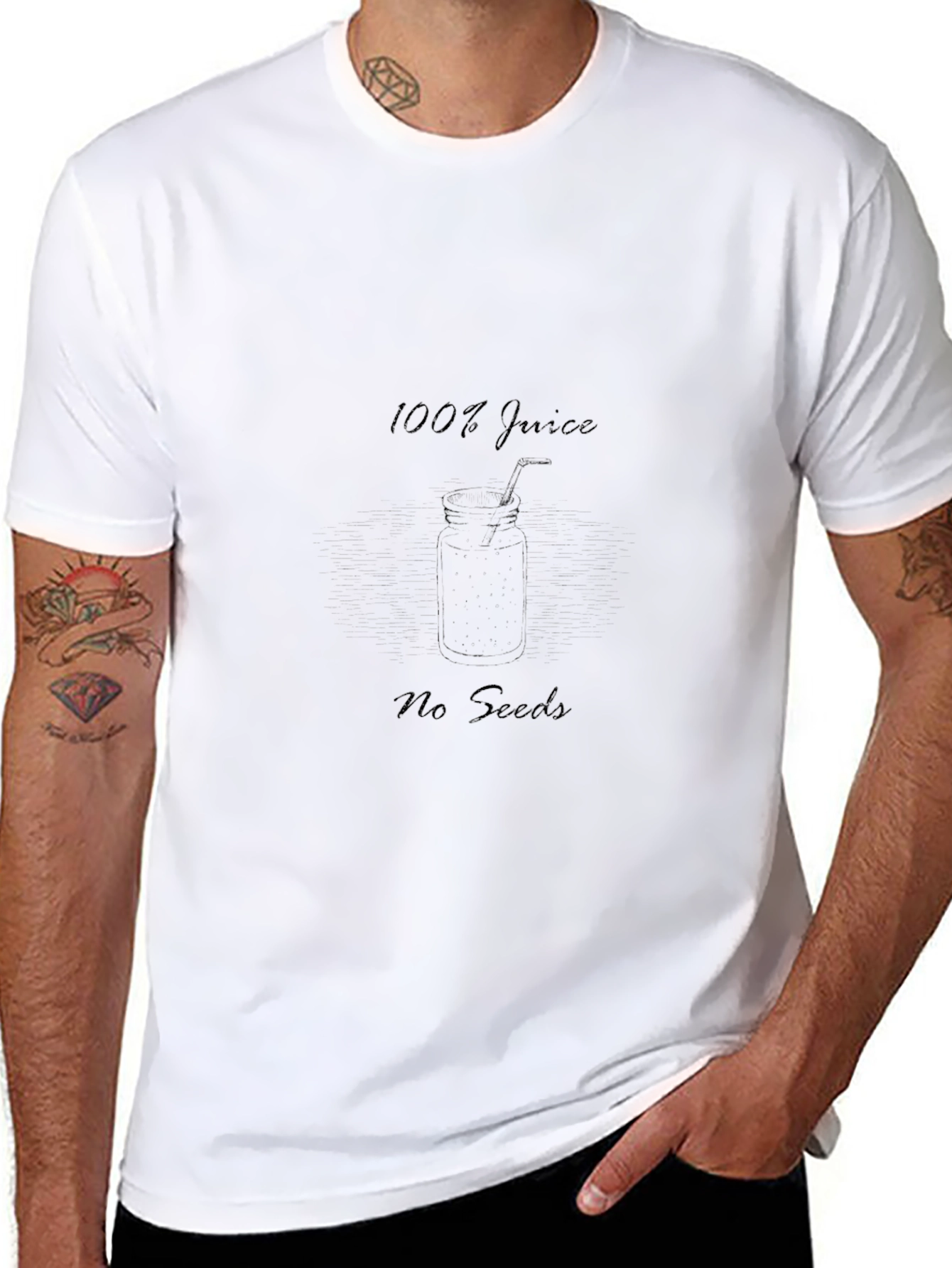 100% Juice No Seeds Black T-Shirt