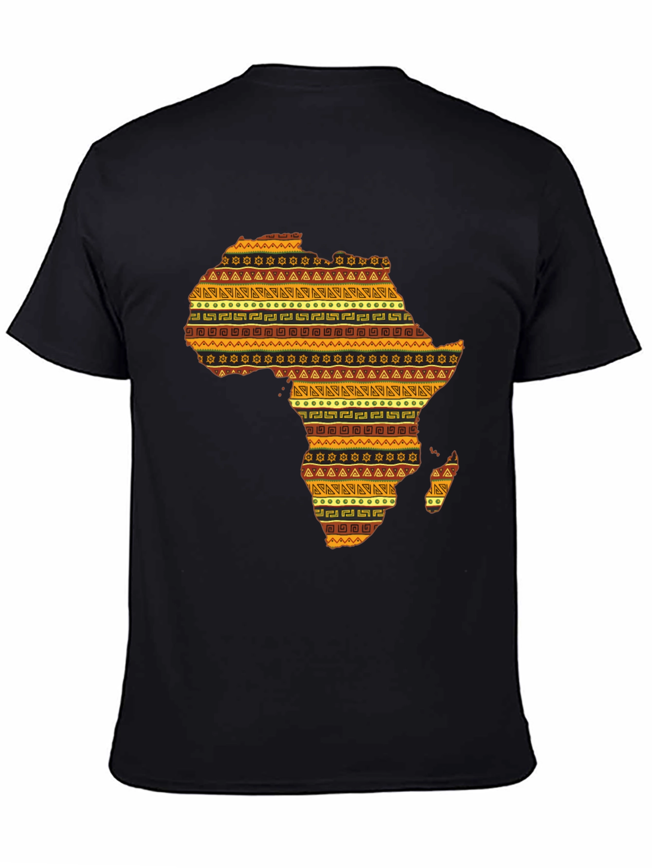 African Continent Patterned Mens T-Shirt