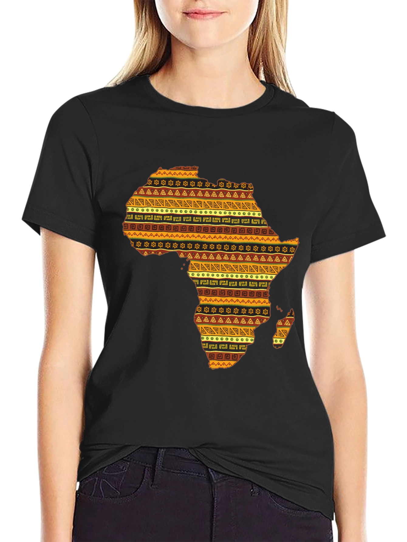 African Continent Patterned Mens T-Shirt