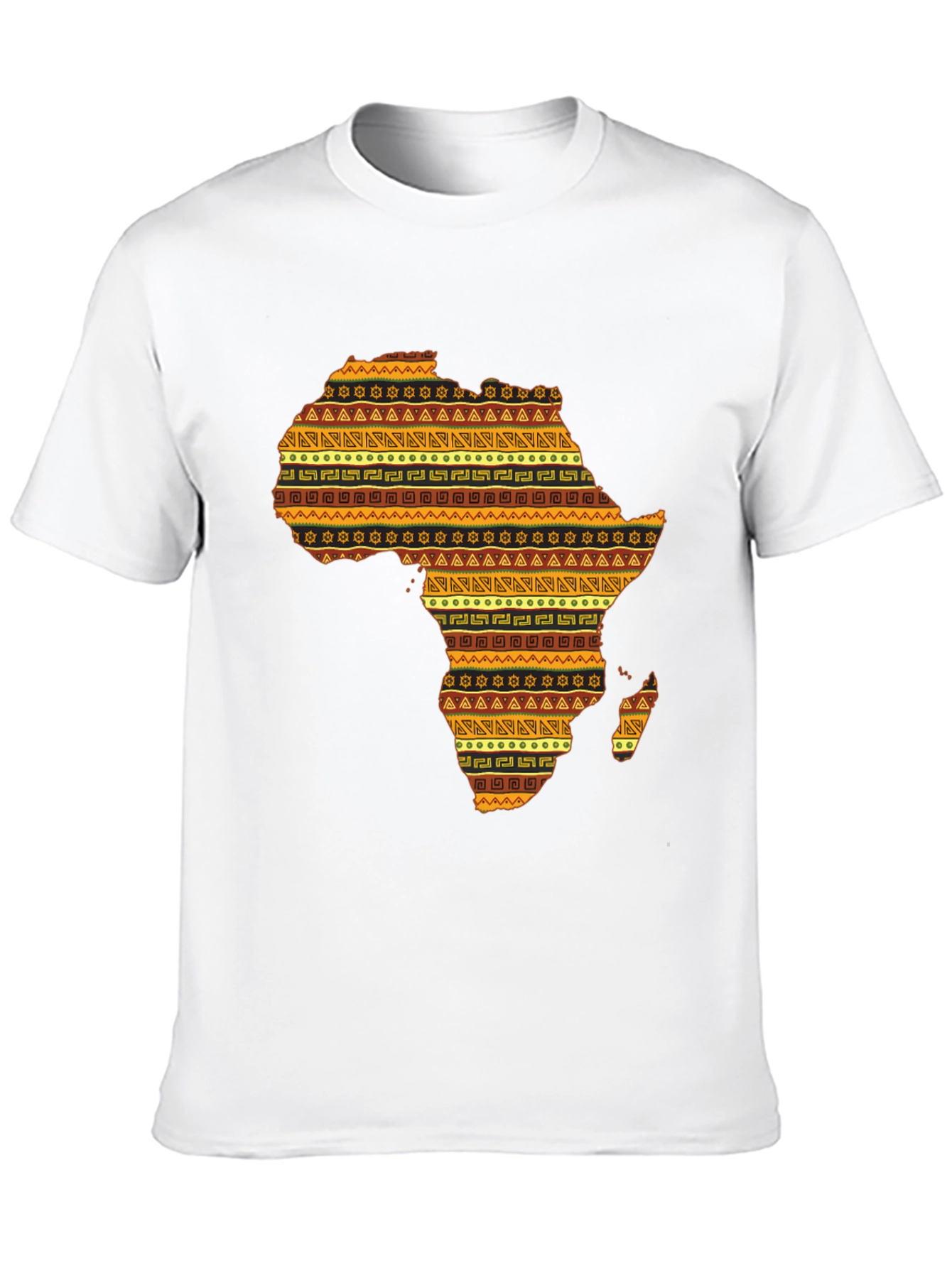 African Continent Patterned Mens T-Shirt
