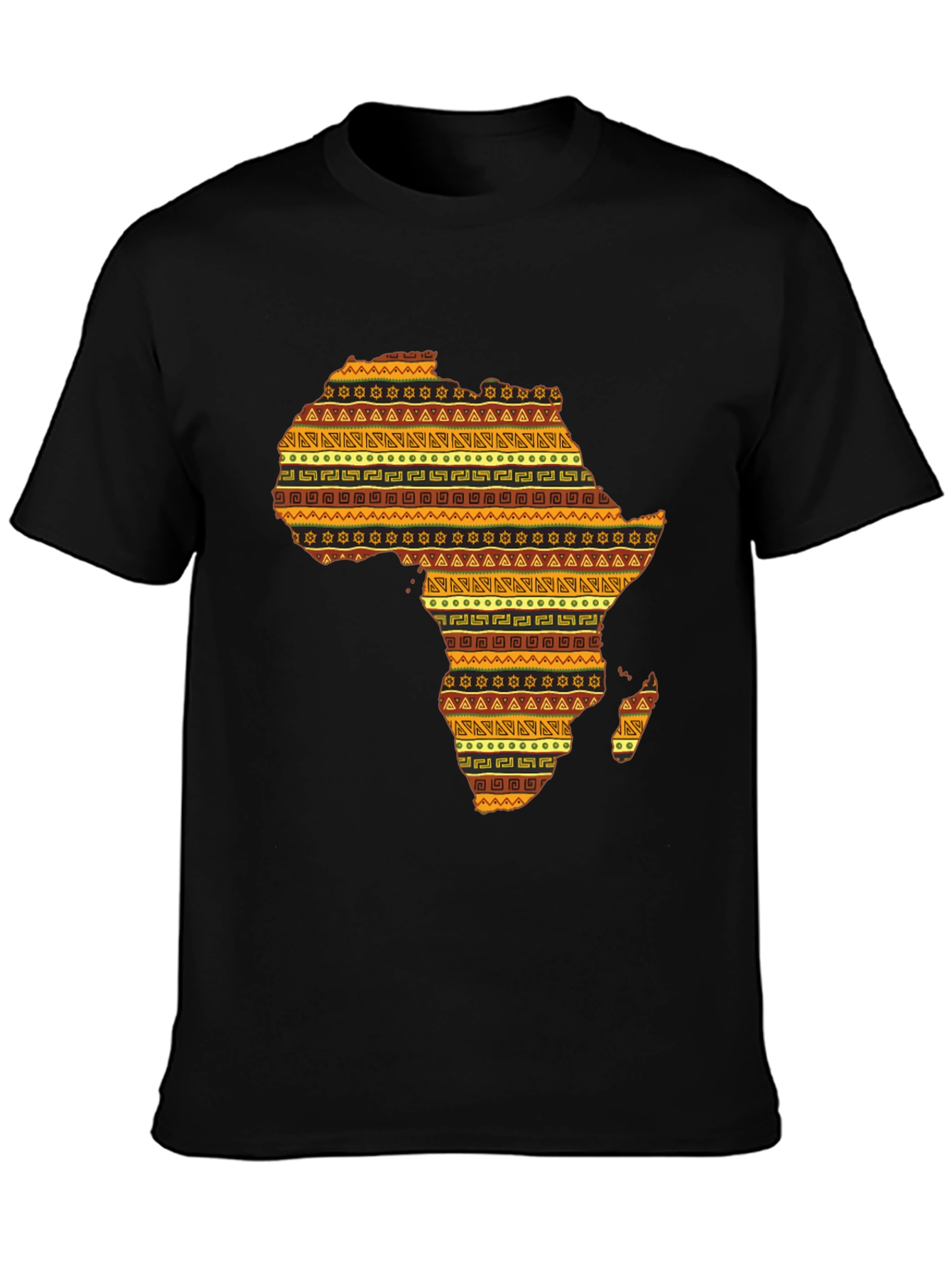African Continent Patterned Mens T-Shirt