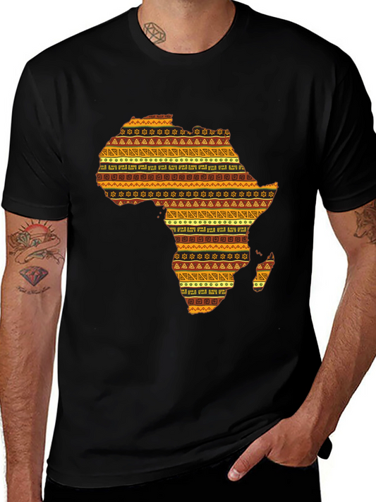 African Continent Patterned Mens T-Shirt