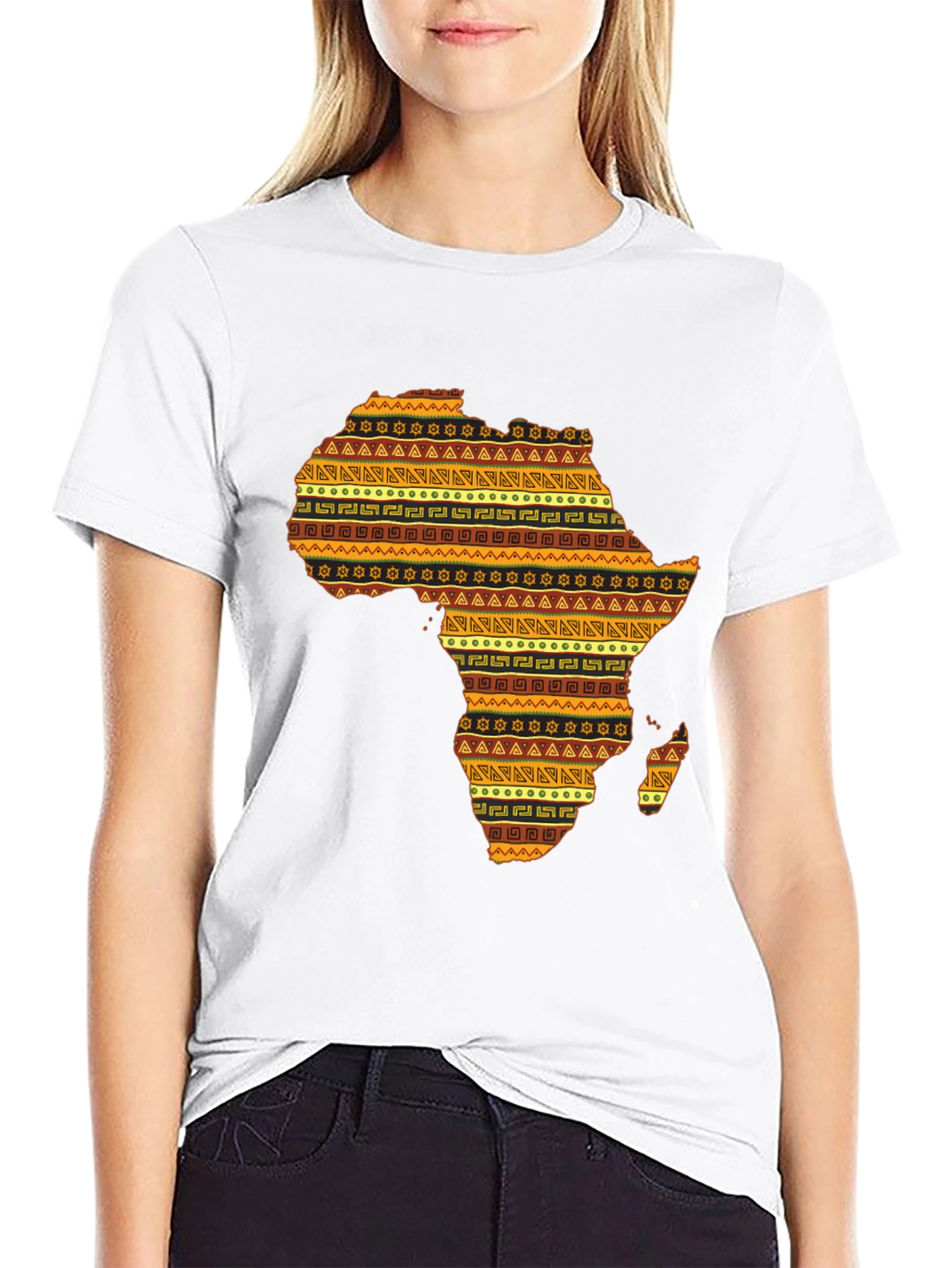 African Continent Patterned Mens T-Shirt