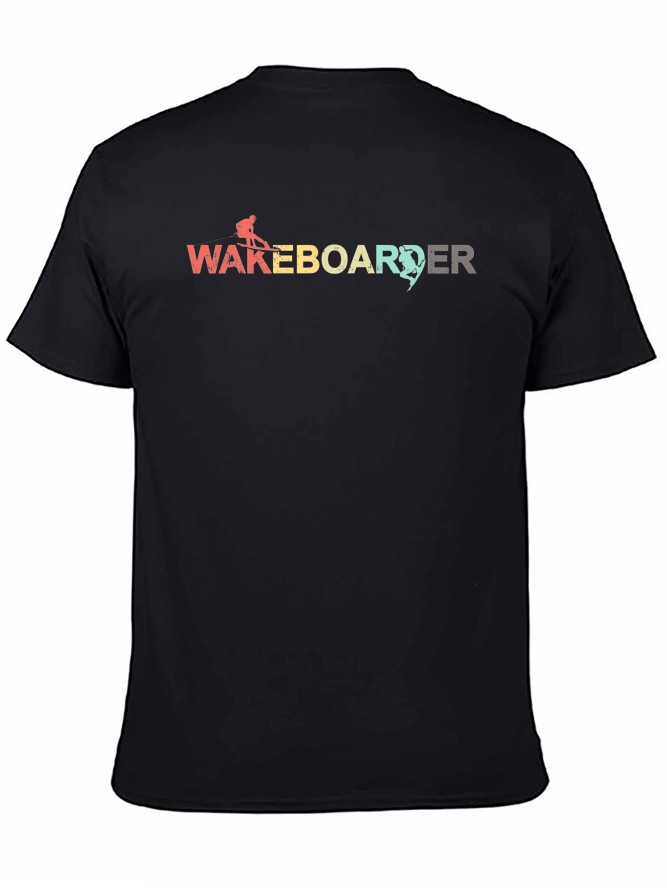 Wakeboarder Graphic Tee - Black Cotton Blend