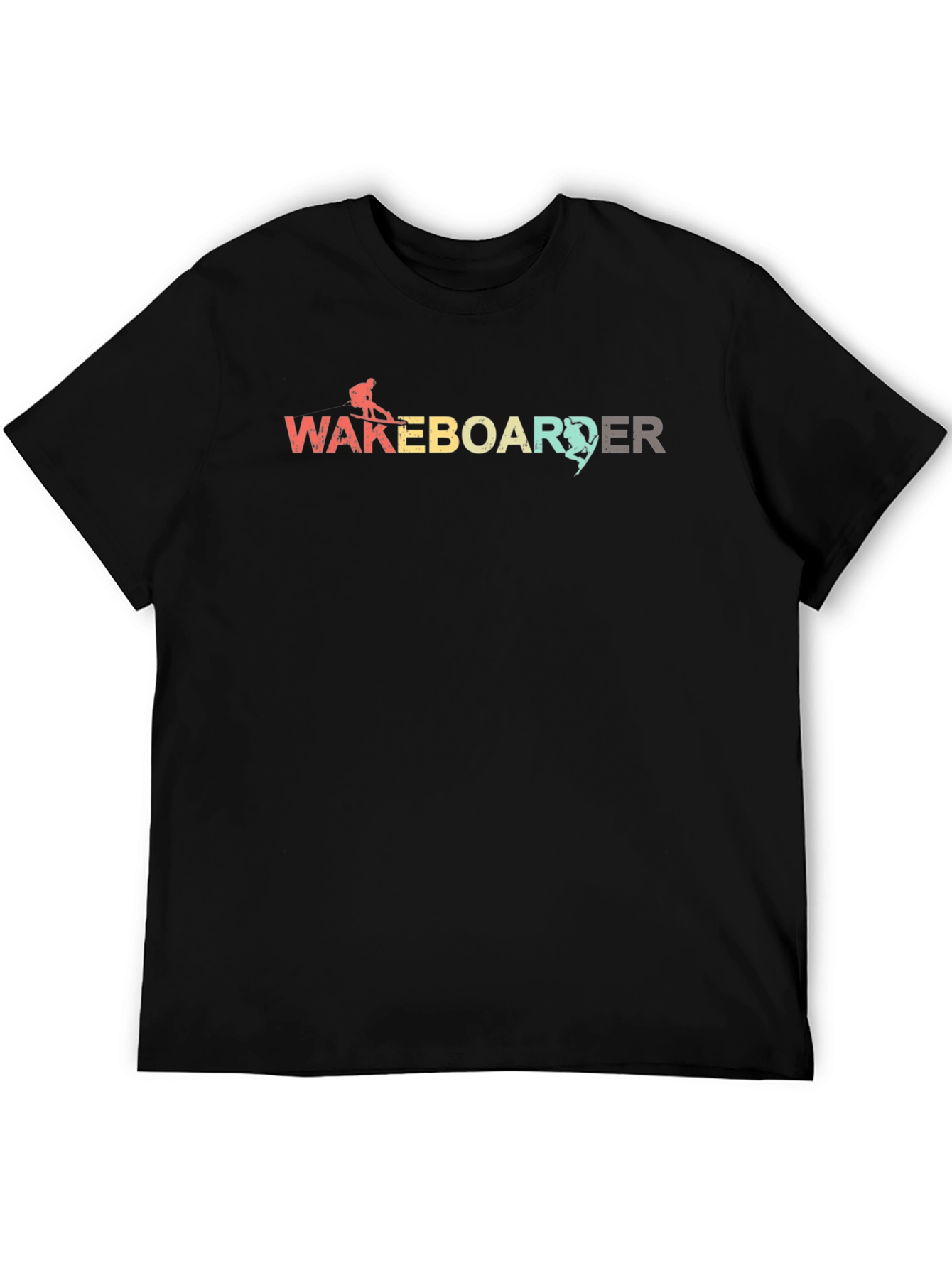 Wakeboarder Graphic Tee - Black Cotton Blend