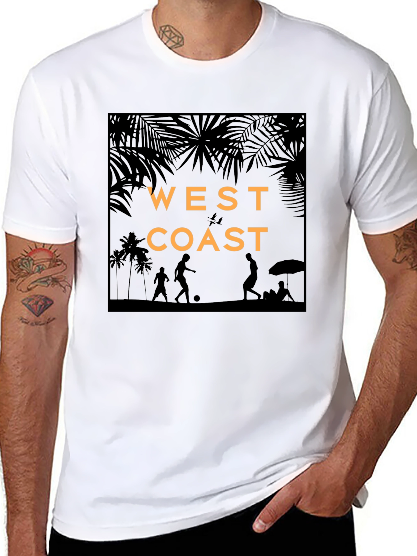 West Coast Beach Silhouette Graphic T-Shirt