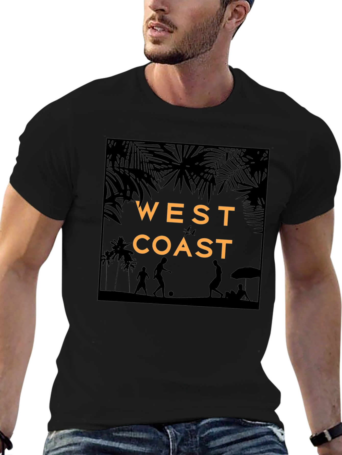 West Coast Beach Silhouette Graphic T-Shirt