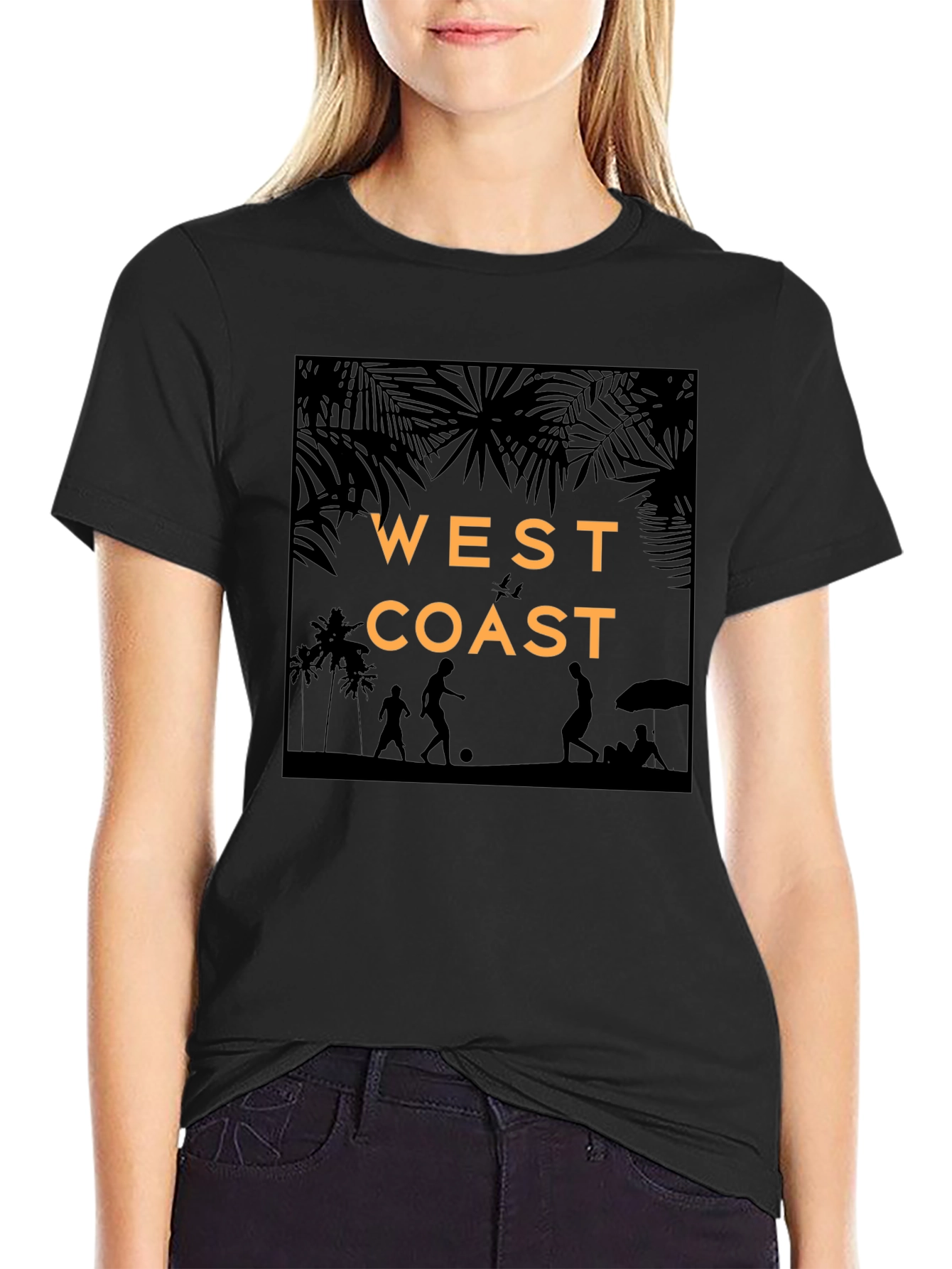 West Coast Beach Silhouette Graphic T-Shirt