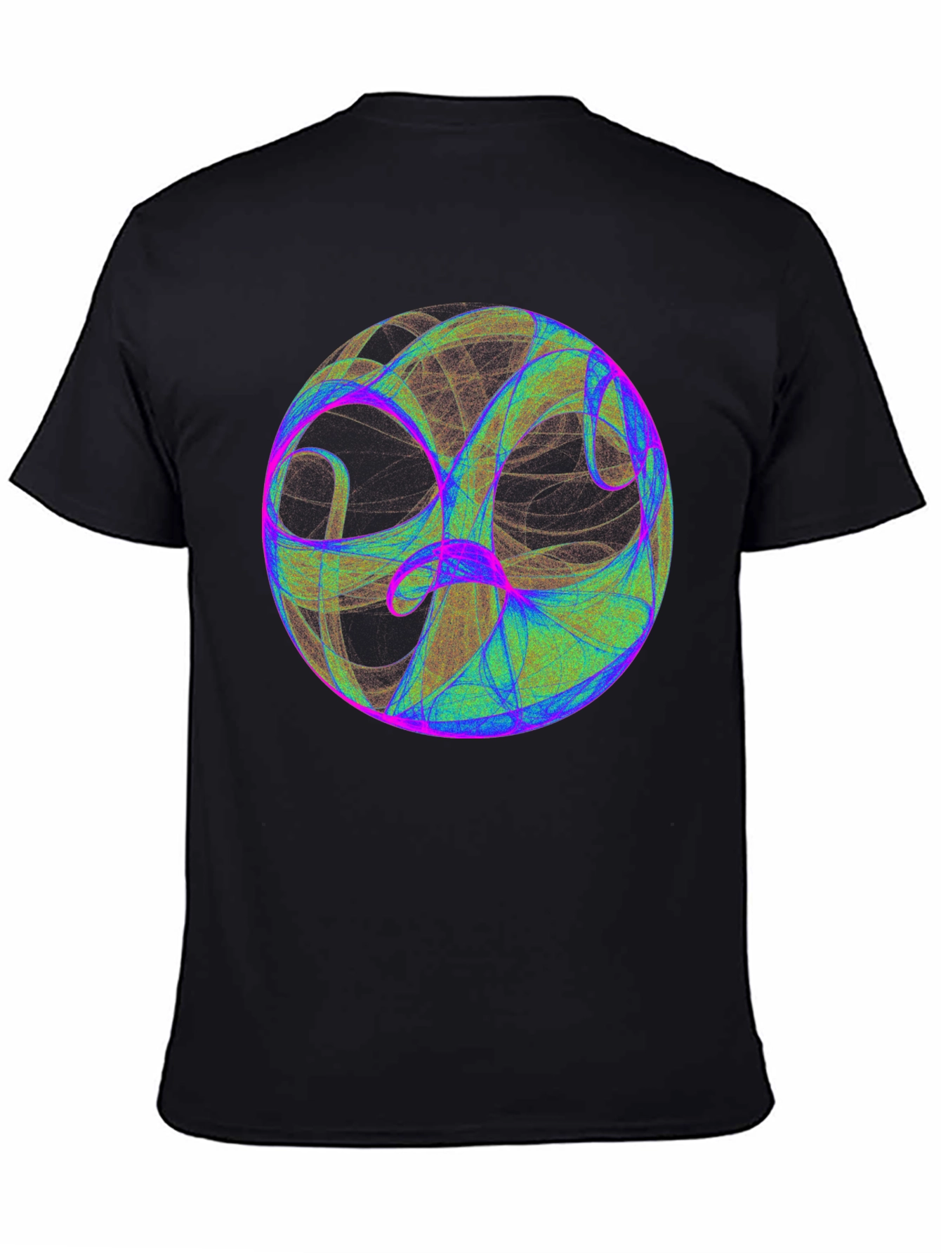 Abstract Sphere Graphic Print Black T-Shirt