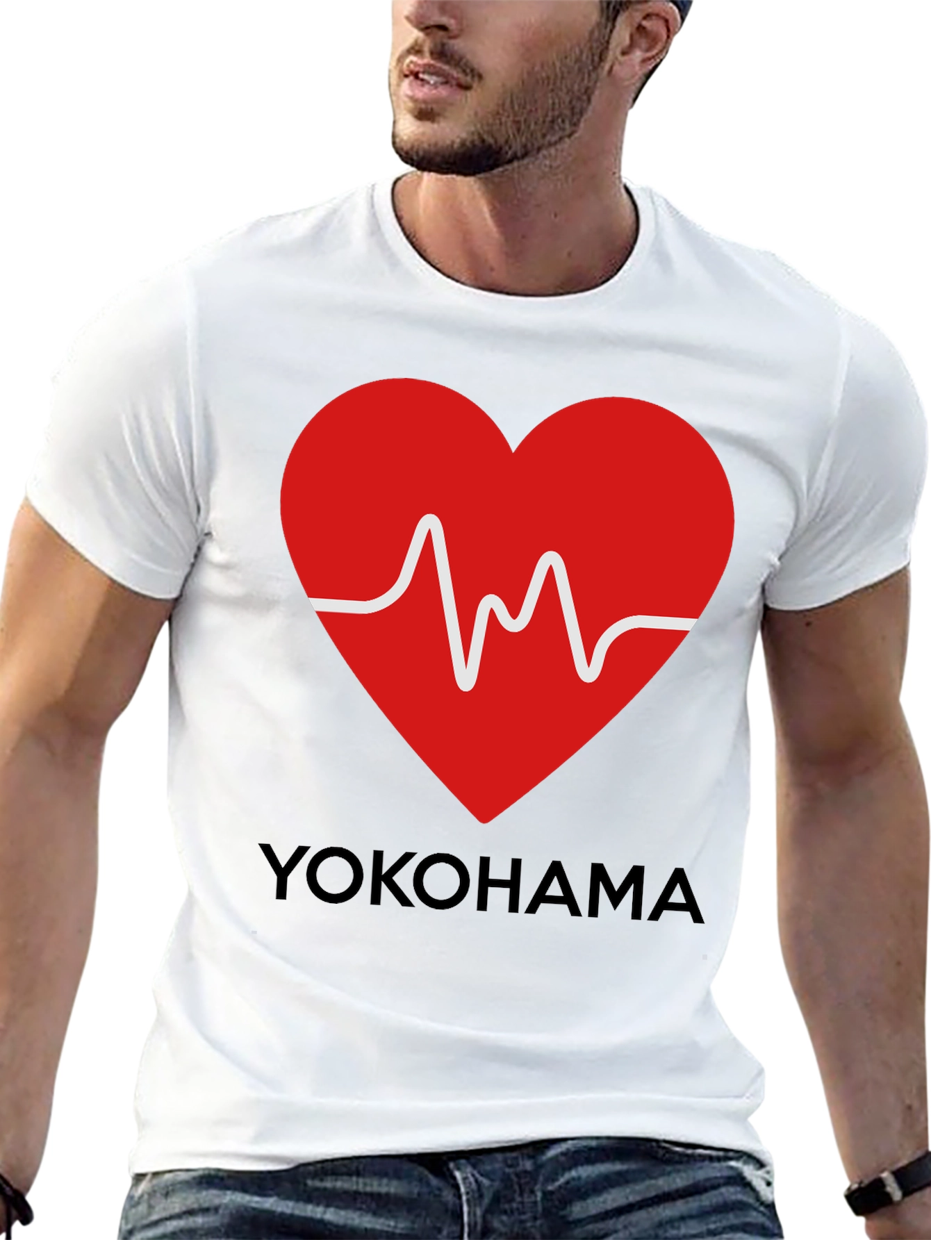 Yokohama Heartbeat Graphic Tee - Stylish Casual Wear