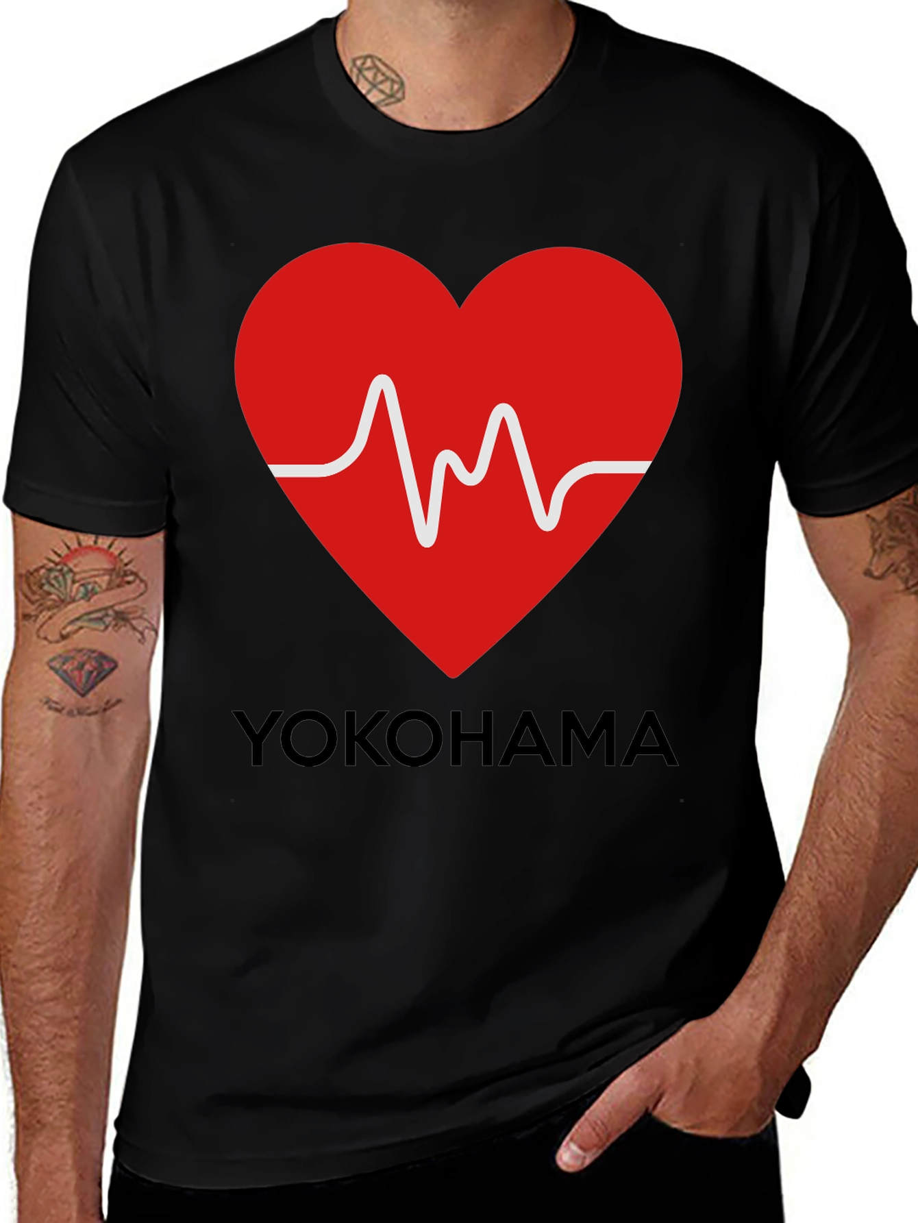 Yokohama Heartbeat Graphic Tee - Stylish Casual Wear