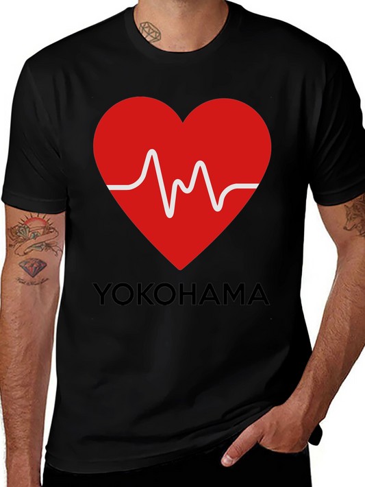 Yokohama Heartbeat Graphic Tee - Stylish Casual Wear