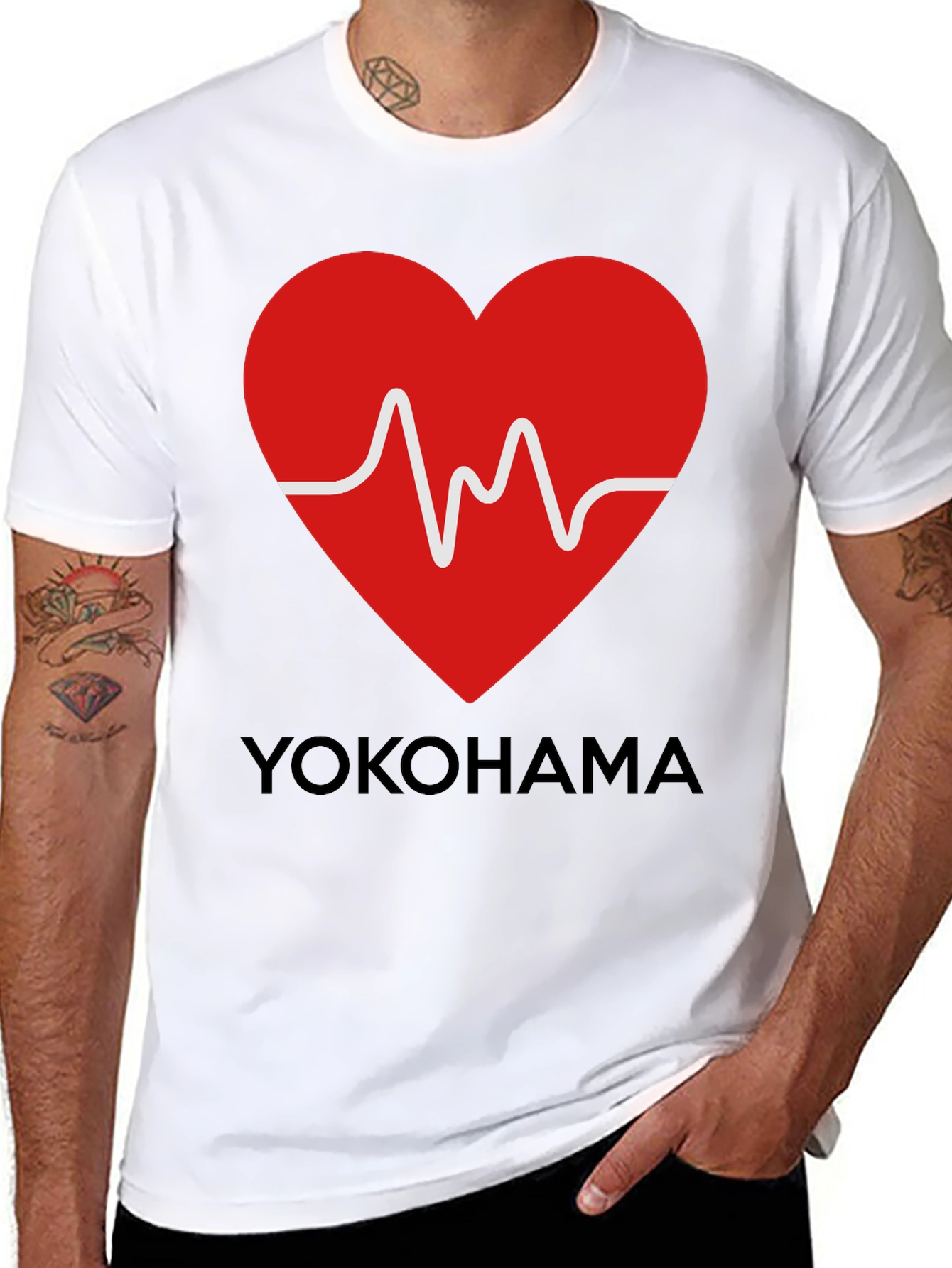Yokohama Heartbeat Graphic Tee - Stylish Casual Wear