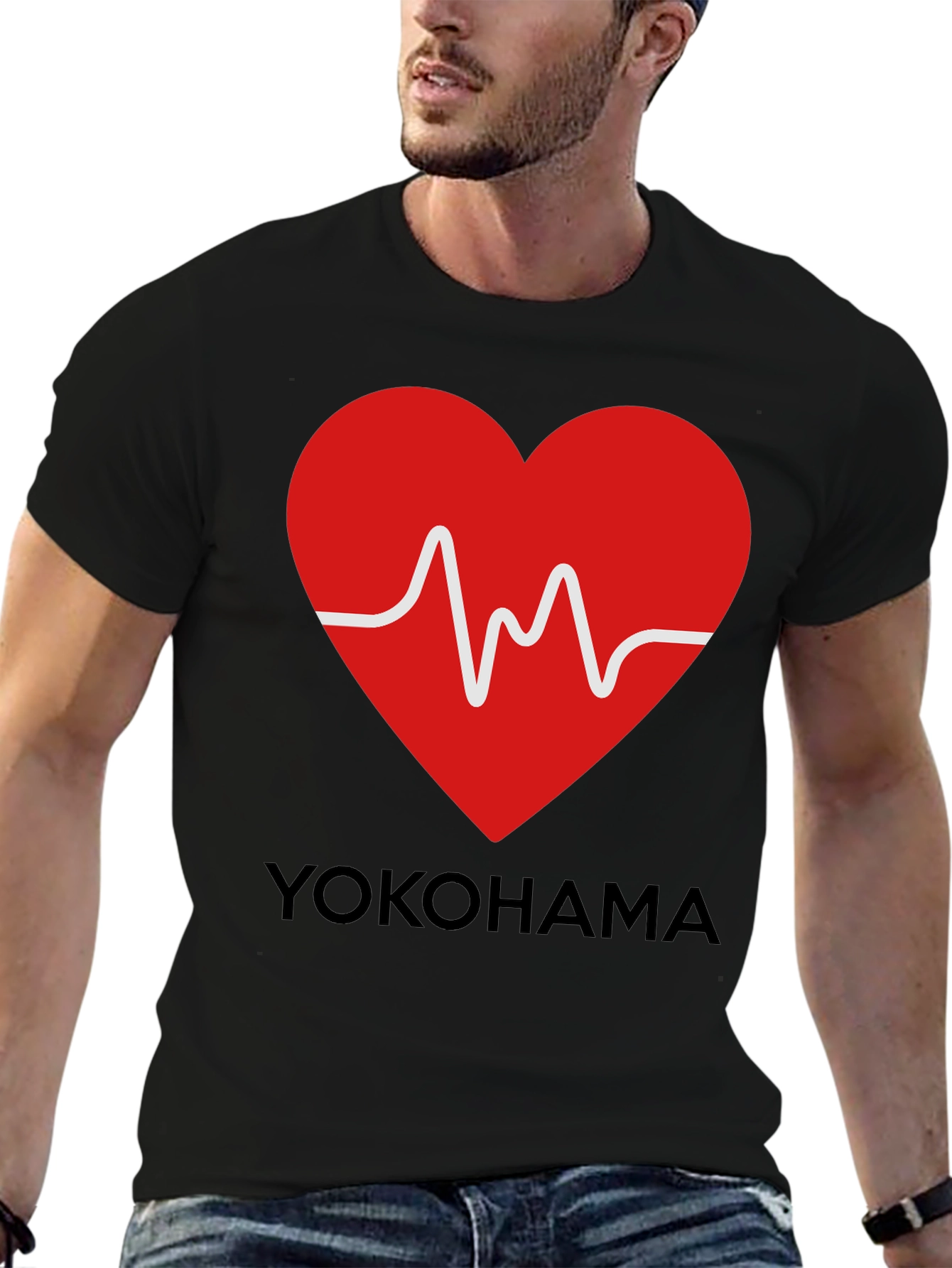 Yokohama Heartbeat Graphic Tee - Stylish Casual Wear