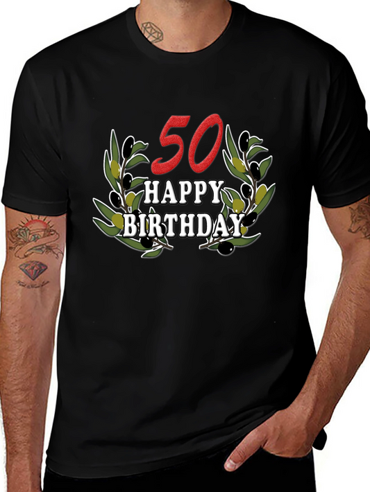 50th Happy Birthday Olive Branch T-Shirt