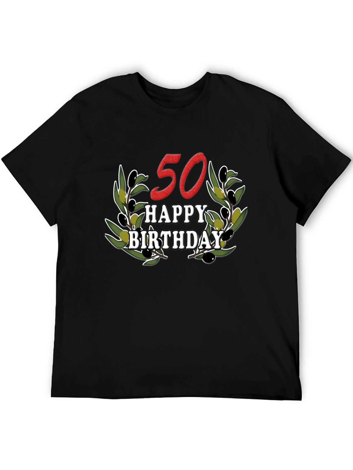 50th Happy Birthday Olive Branch T-Shirt