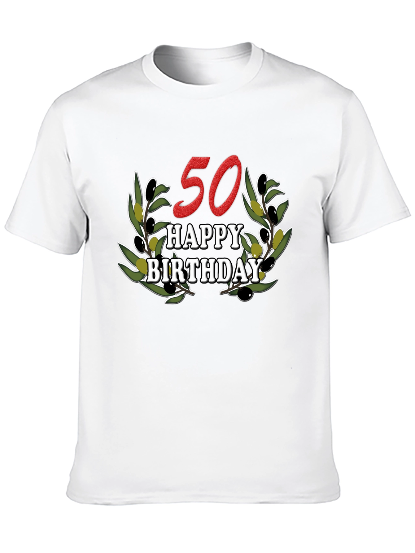 50th Happy Birthday Olive Branch T-Shirt