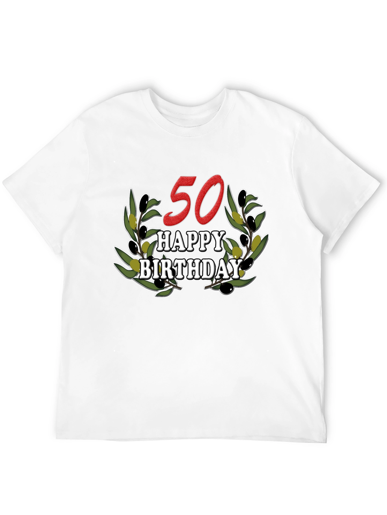 50th Happy Birthday Olive Branch T-Shirt