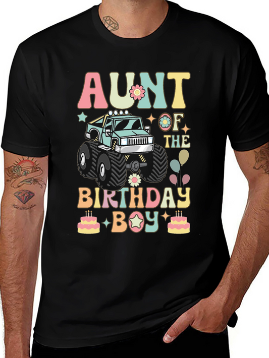 Aunt of the Birthday Boy Monster Truck T-Shirt