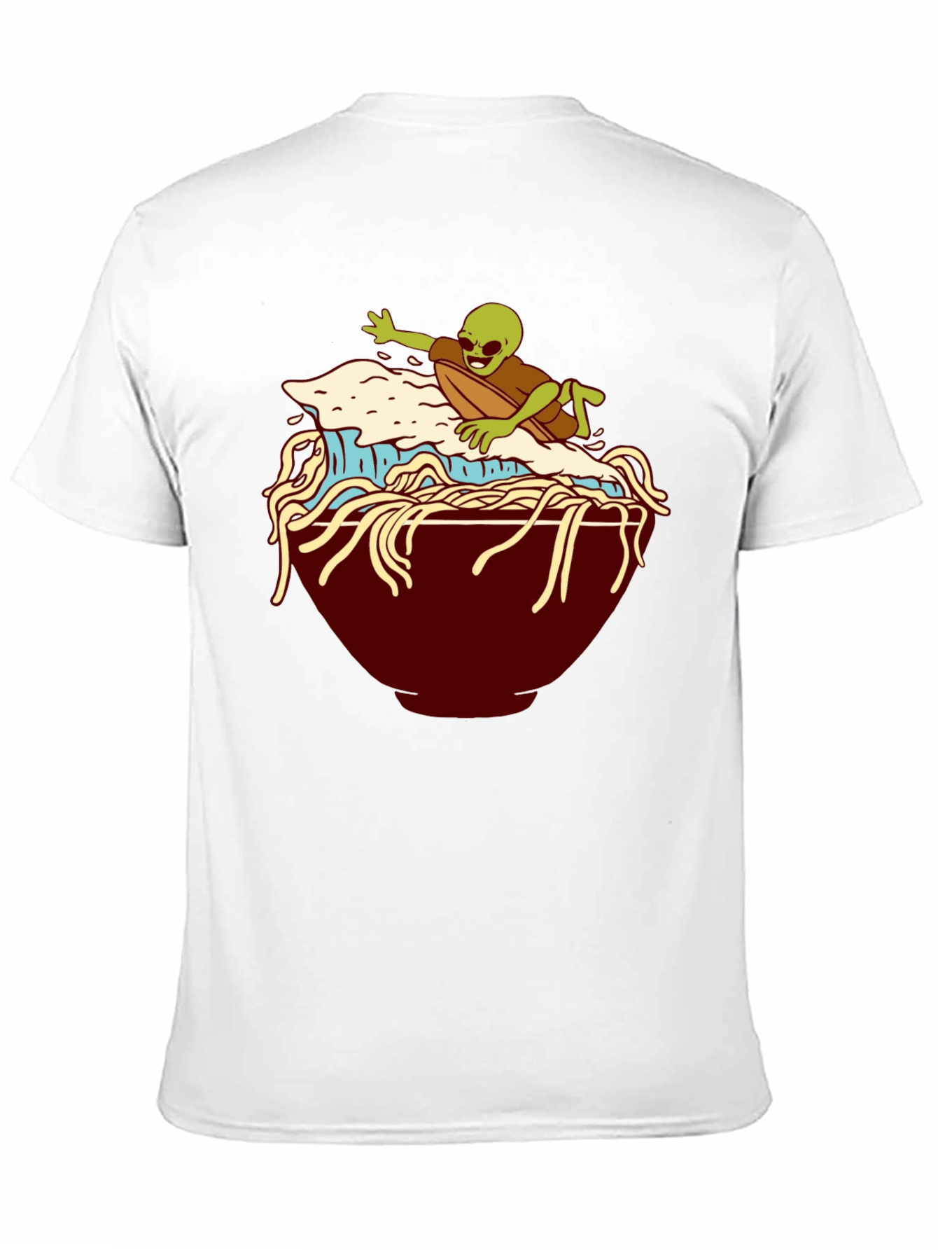 Alien Surfing Noodles Graphic T-Shirt