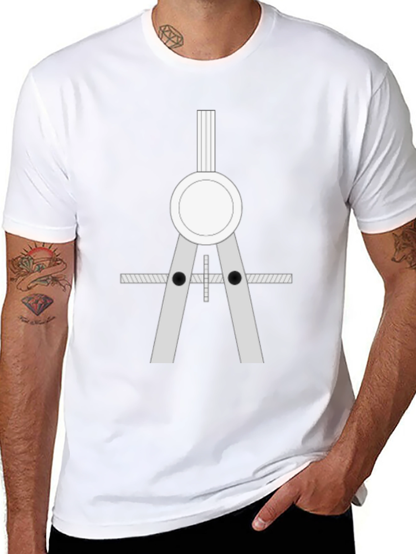 Architect Compass Graphic Tee - Black Cotton Blend