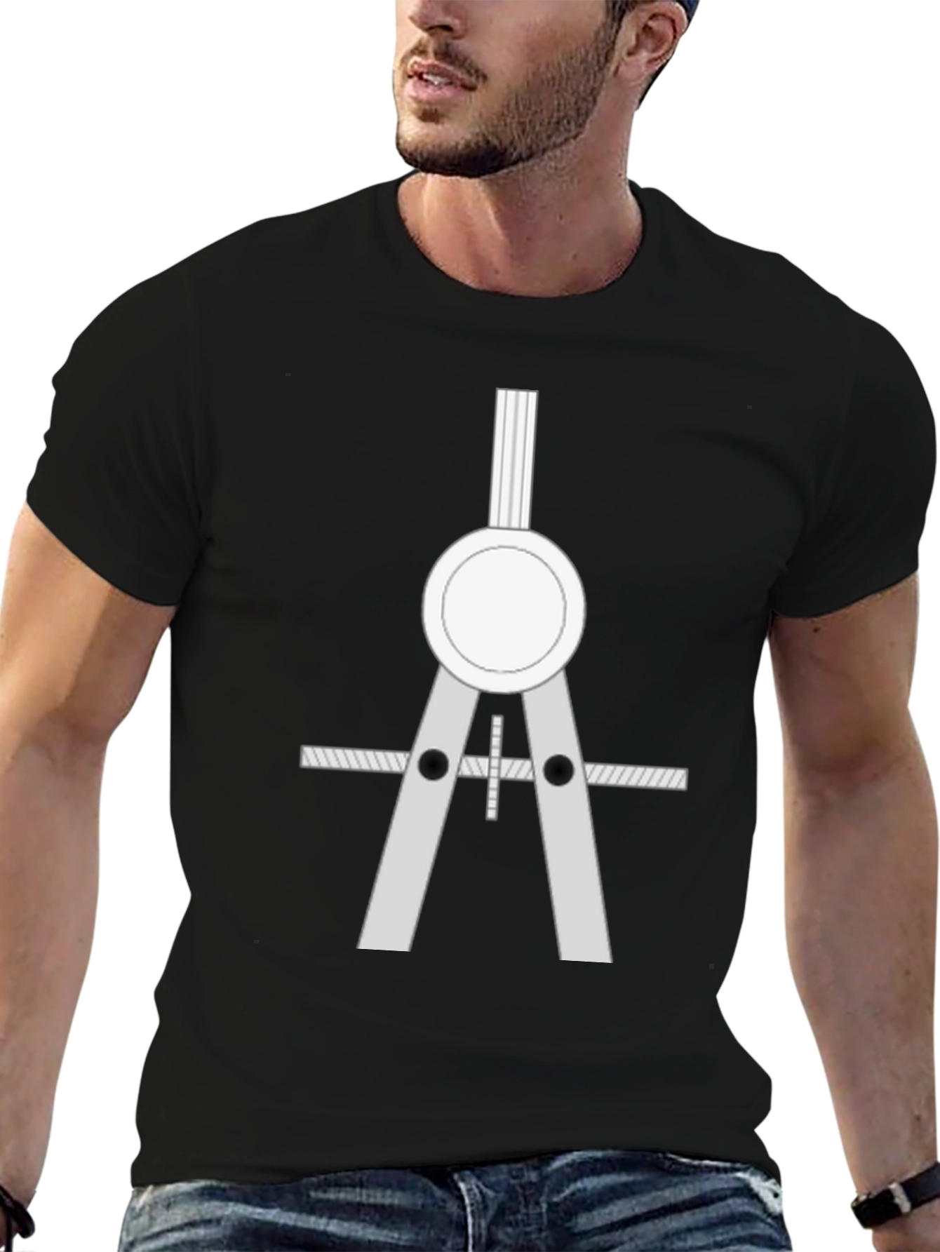Architect Compass Graphic Tee - Black Cotton Blend