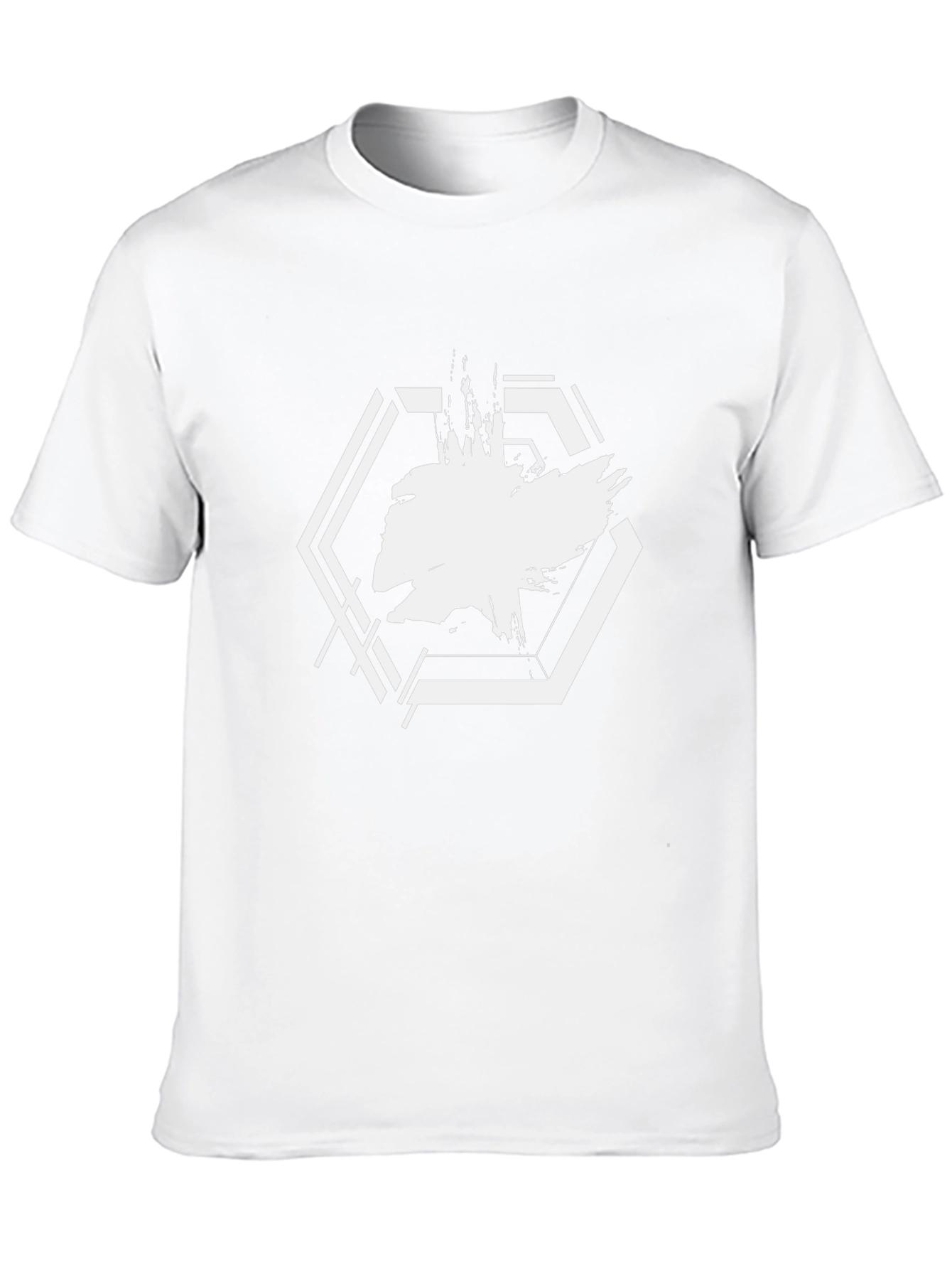 Abstract Hexagon Graphic Black T-Shirt