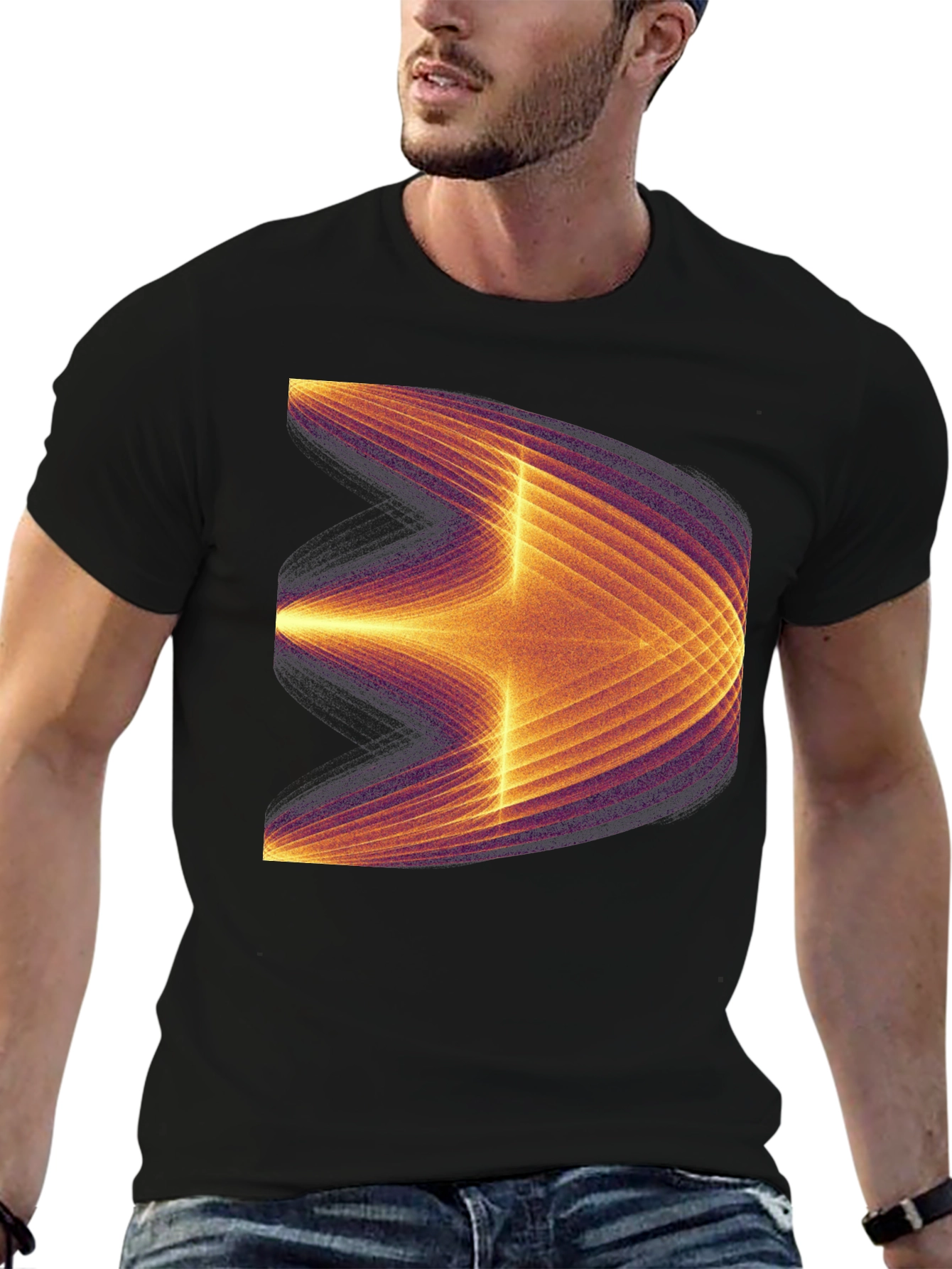 Abstract Graphic Tee - Modern Black T-Shirt