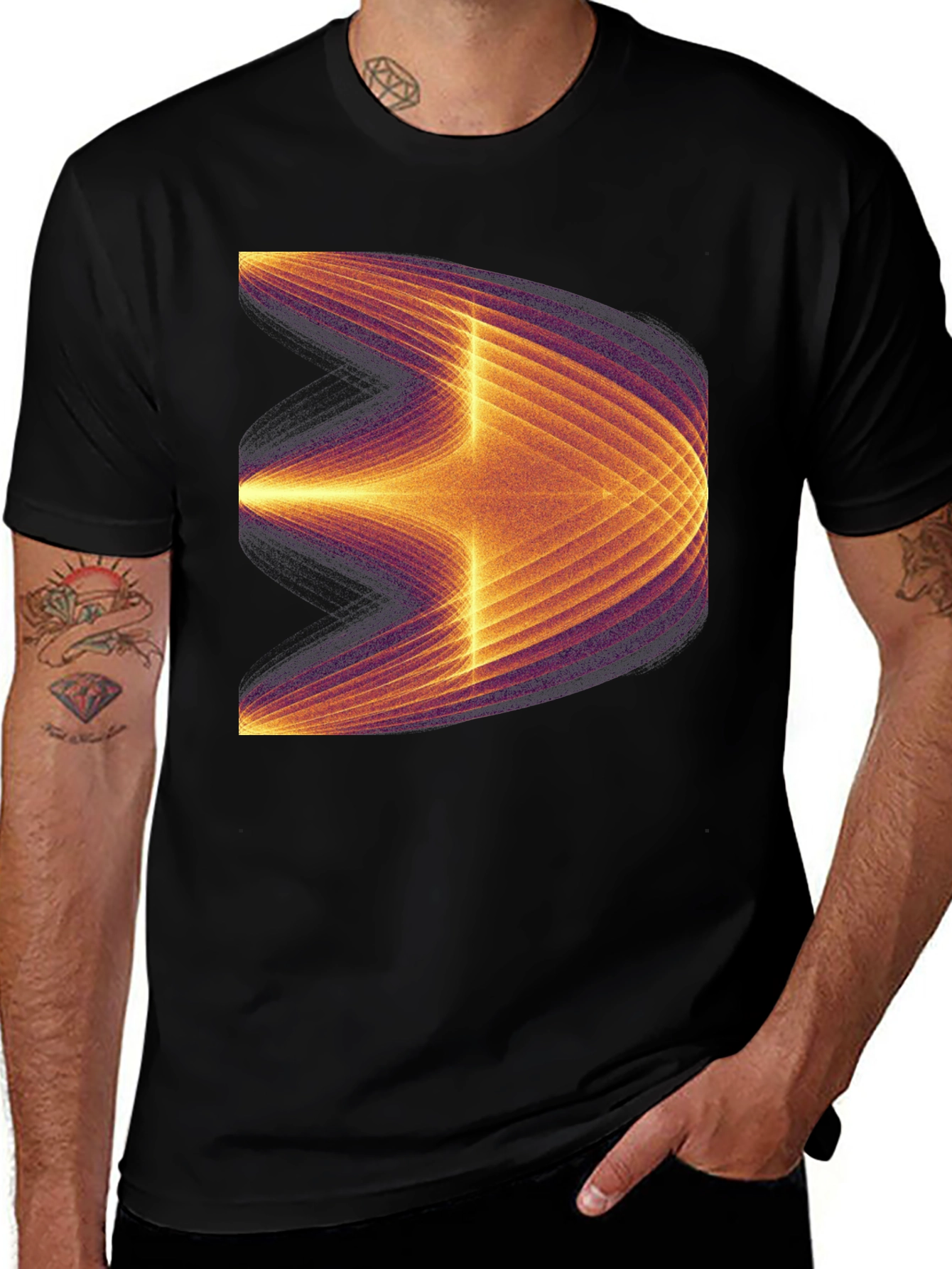 Abstract Graphic Tee - Modern Black T-Shirt