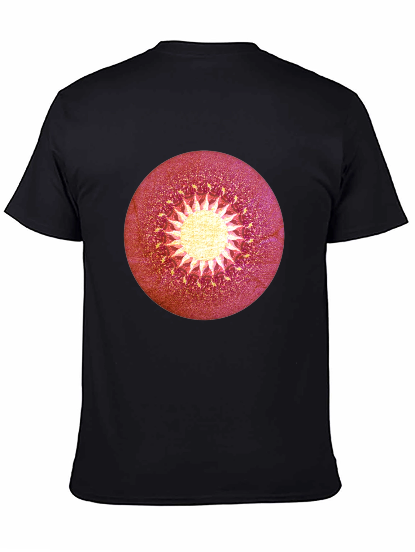 Abstract Sunburst Graphic Black T-Shirt
