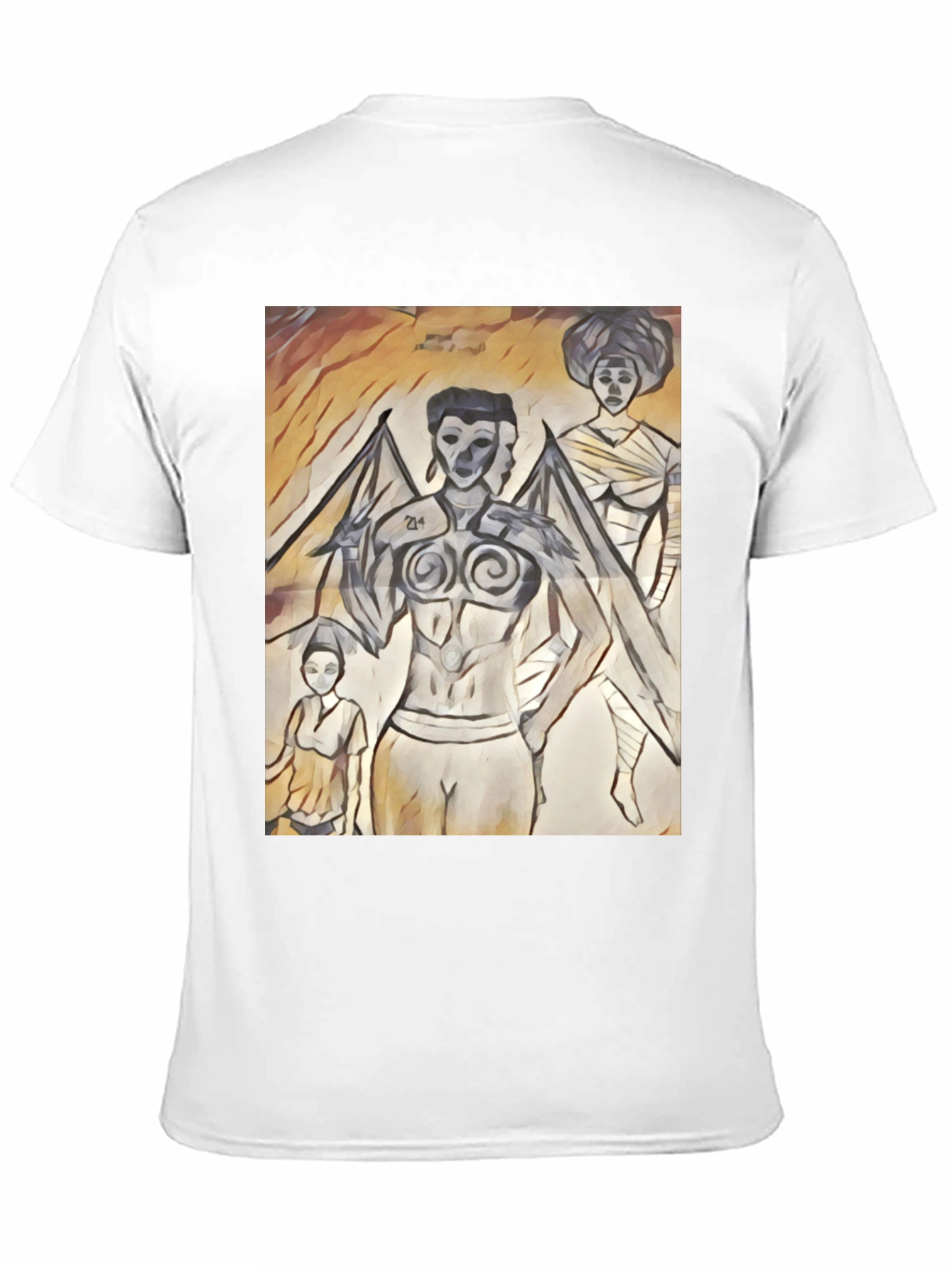 Artistic Graphic Print Black T-Shirt