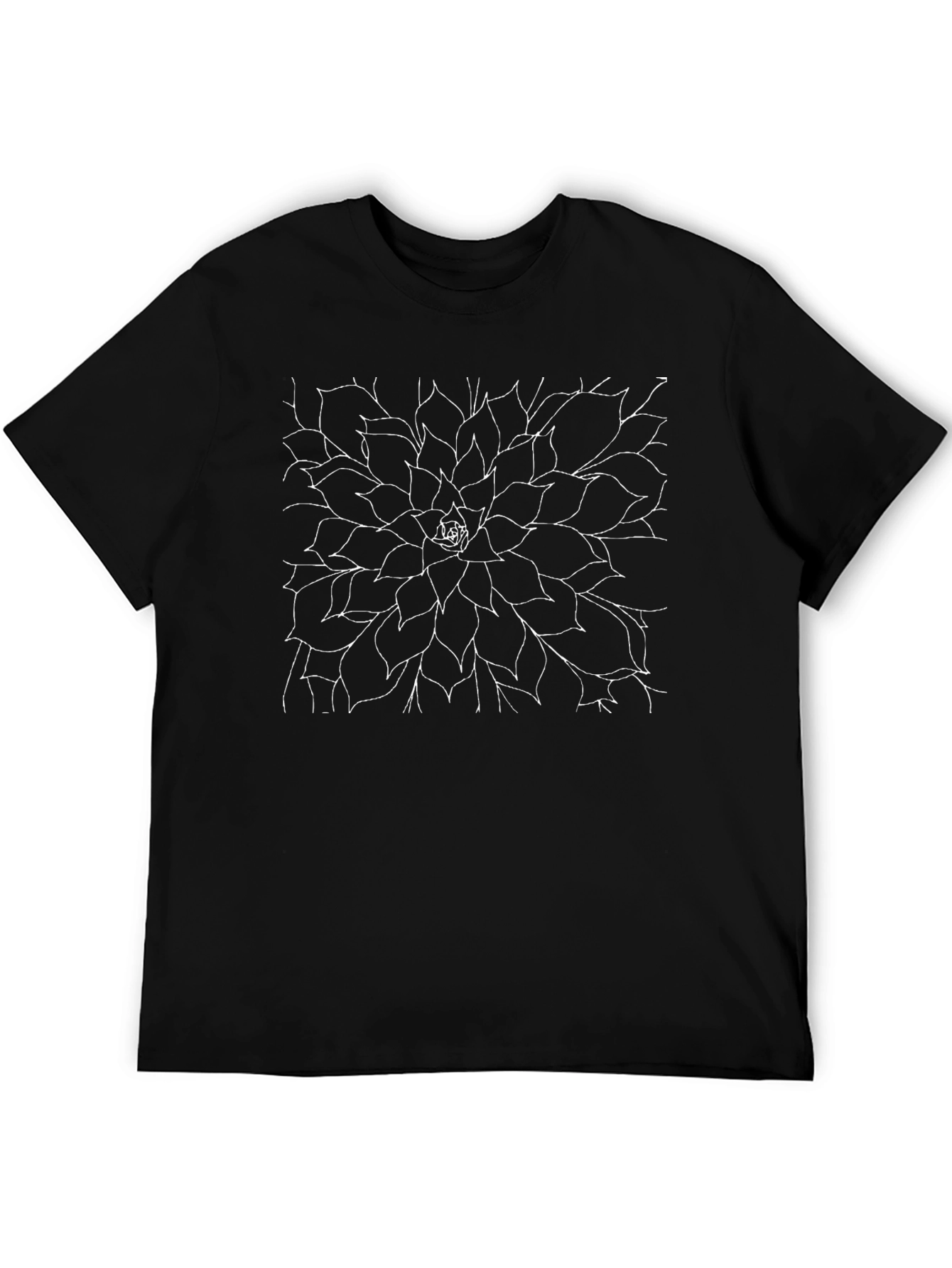 Abstract Floral Graphic Black T-Shirt