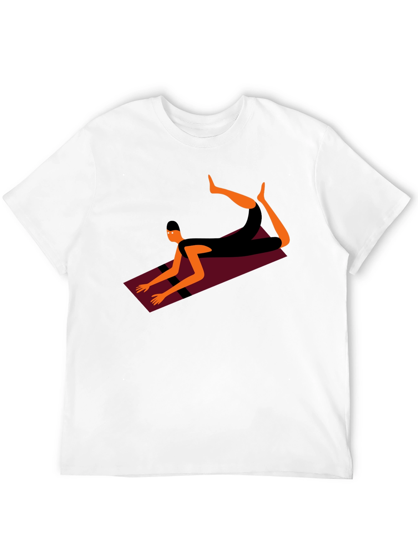 Yoga Pose Graphic Tee - Black Cotton Blend Shirt
