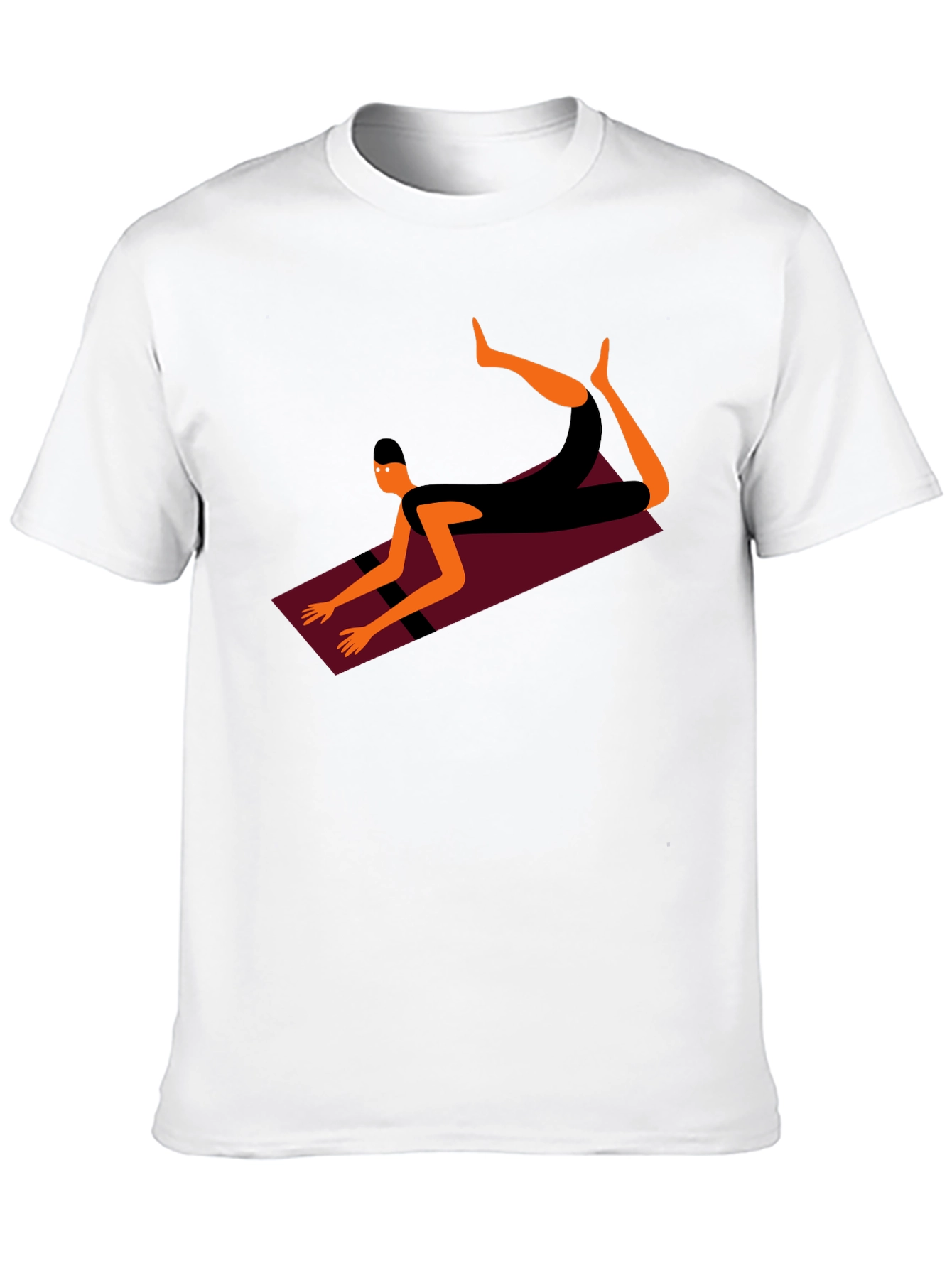 Yoga Pose Graphic Tee - Black Cotton Blend Shirt