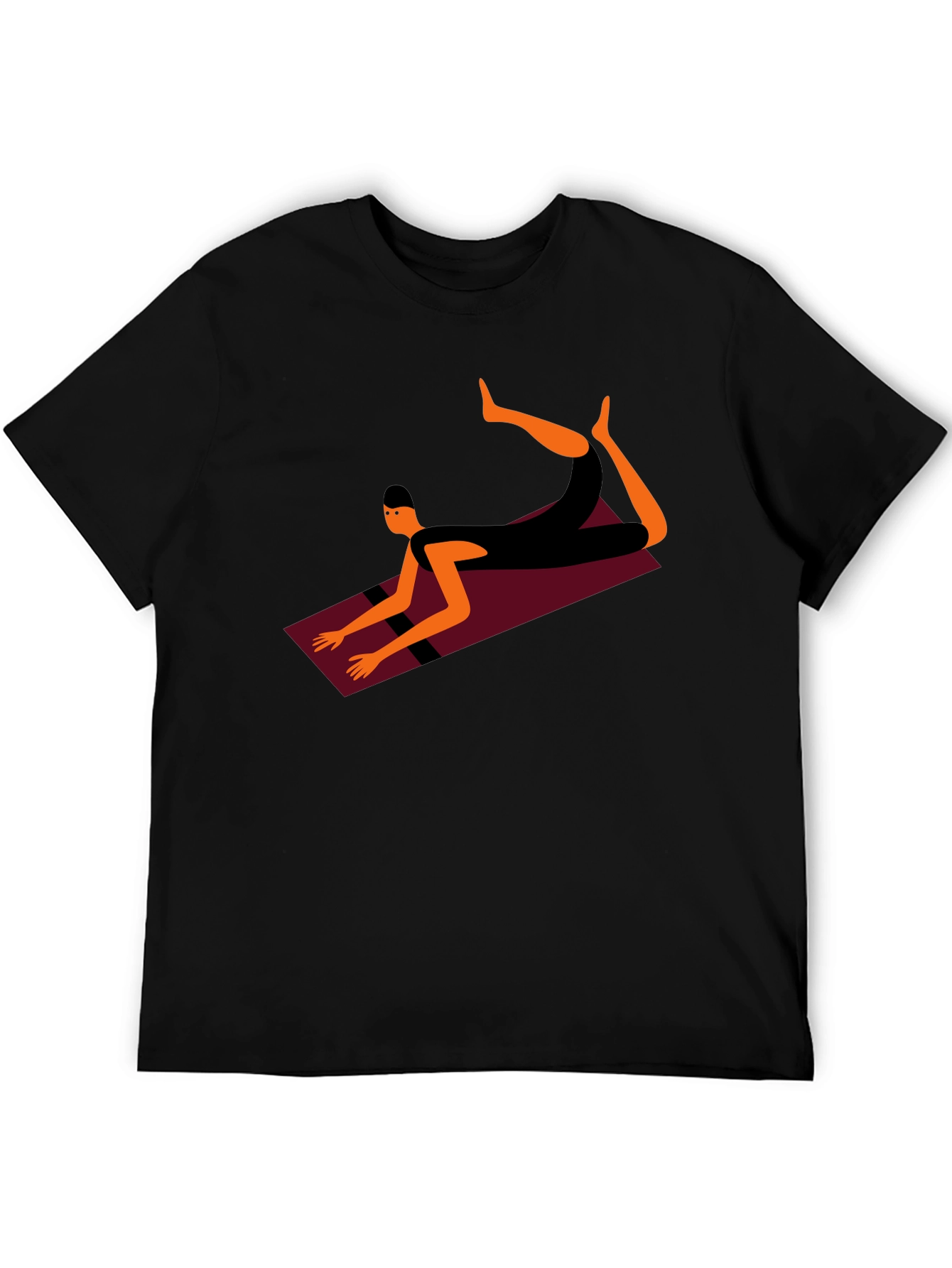 Yoga Pose Graphic Tee - Black Cotton Blend Shirt