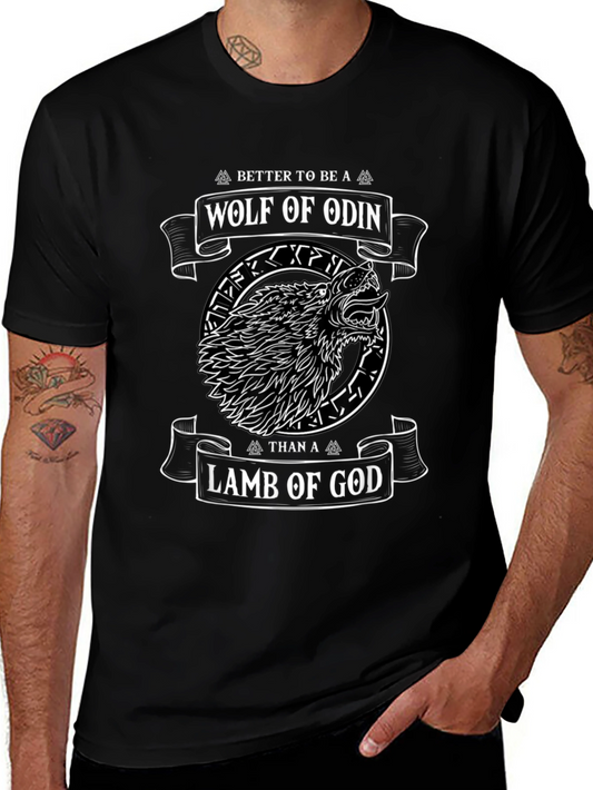 Wolf of Odin Graphic T-Shirt - Viking Design