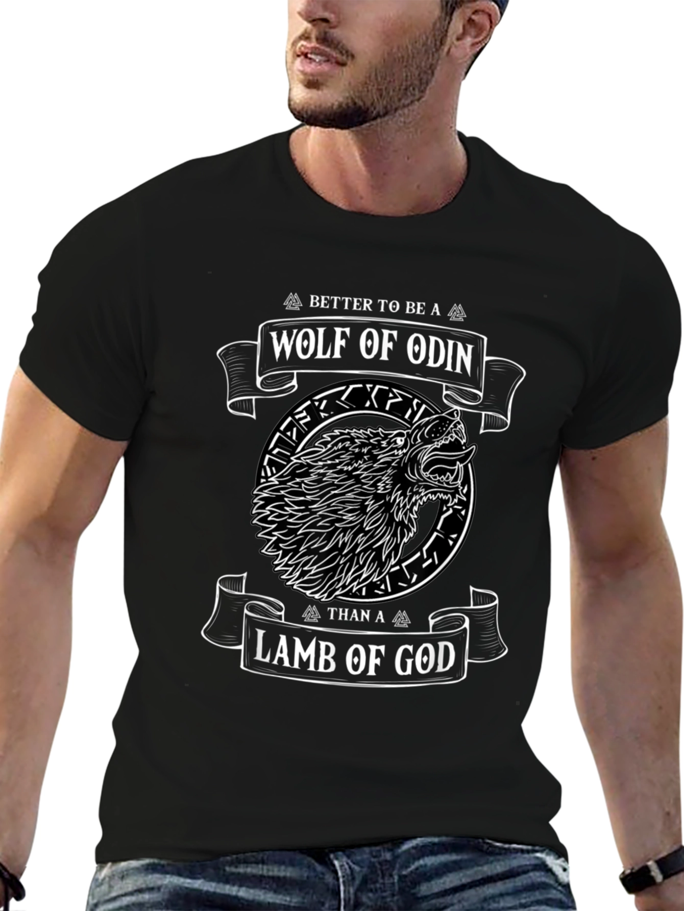 Wolf of Odin Graphic T-Shirt - Viking Design