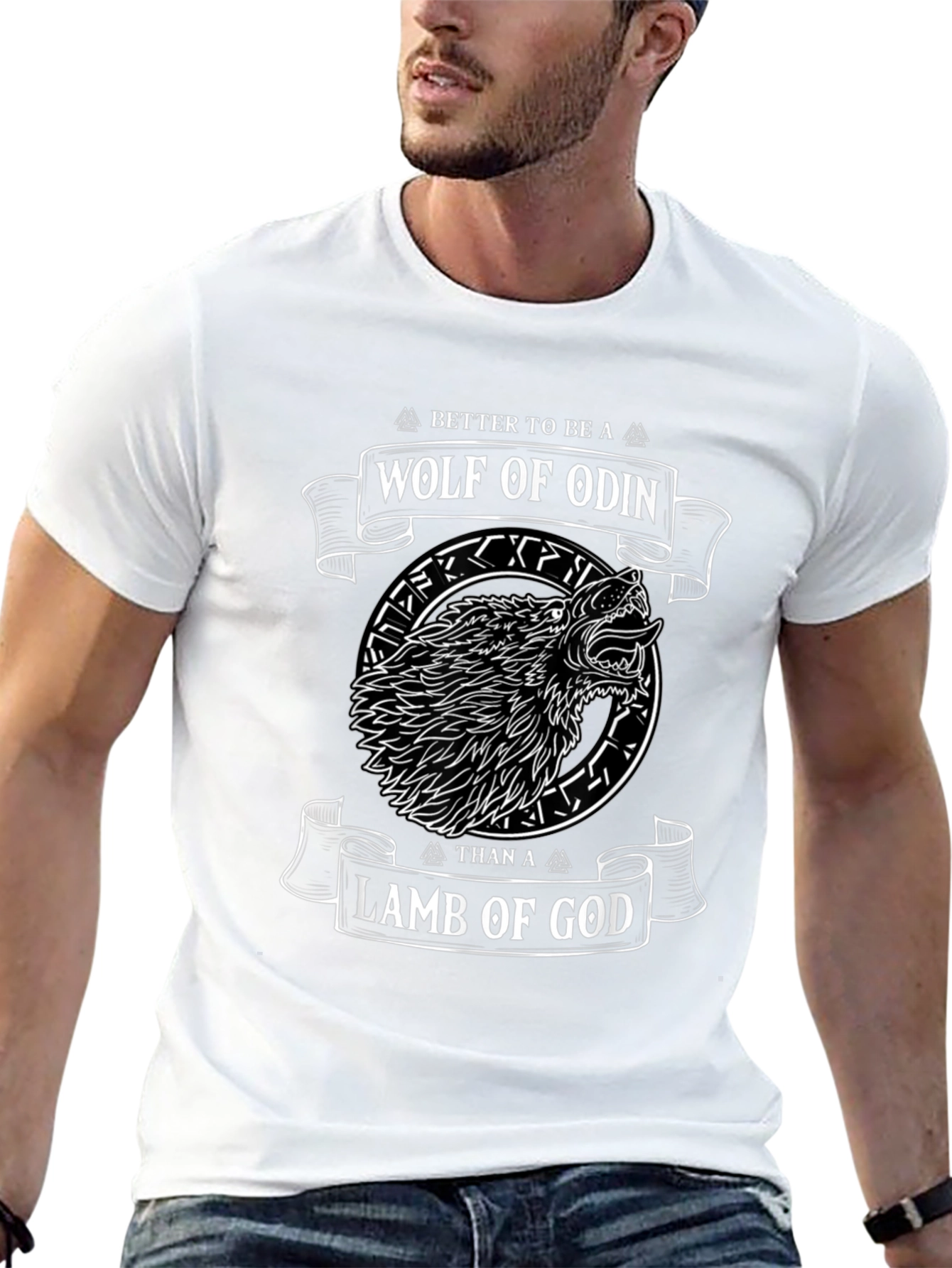 Wolf of Odin Graphic T-Shirt - Viking Design