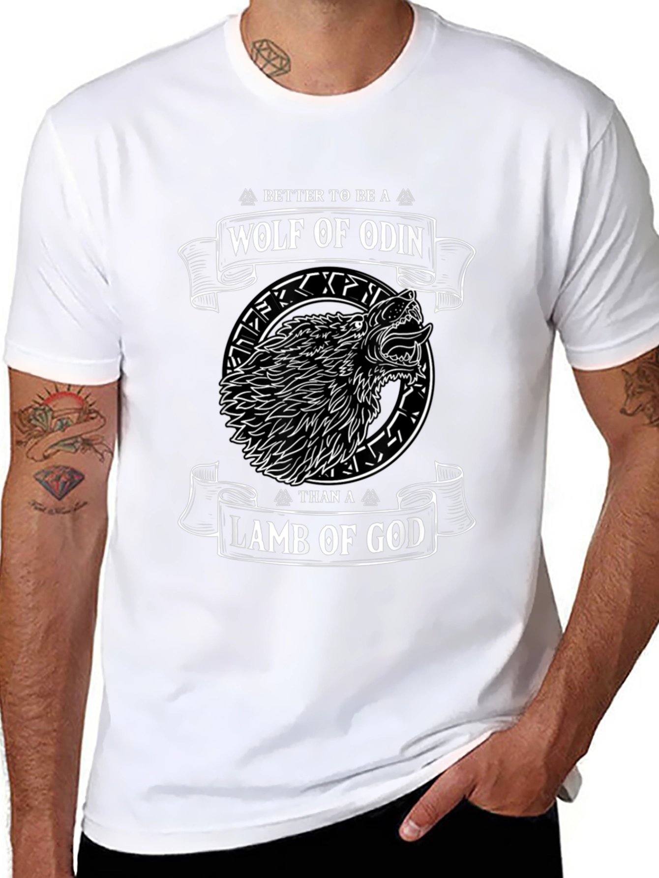 Wolf of Odin Graphic T-Shirt - Viking Design