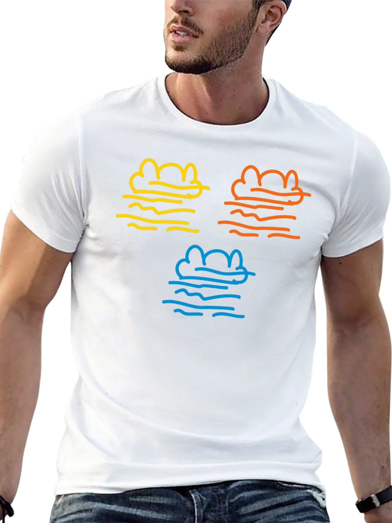 Abstract Weather Graphic Tee - Black