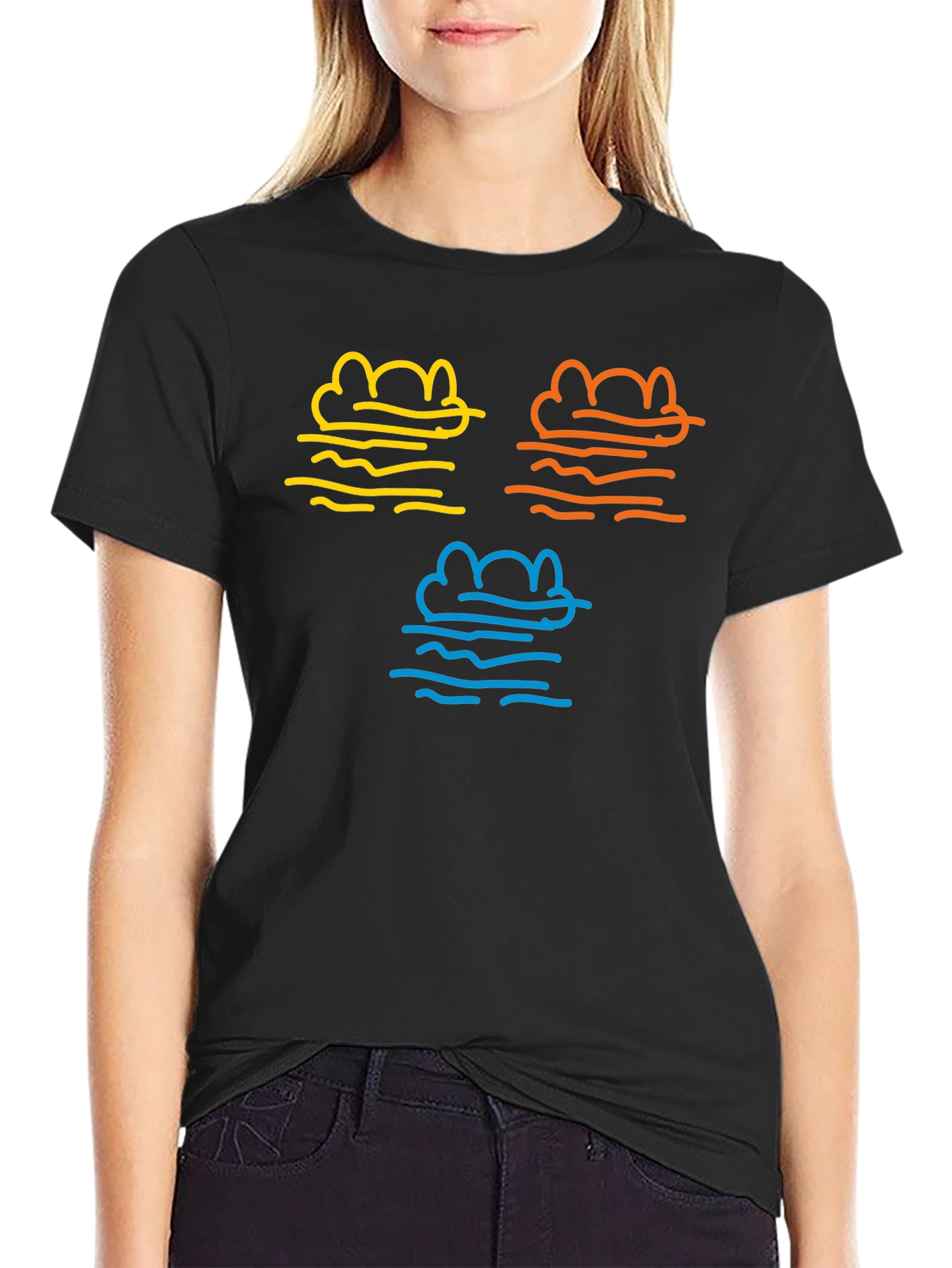Abstract Weather Graphic Tee - Black