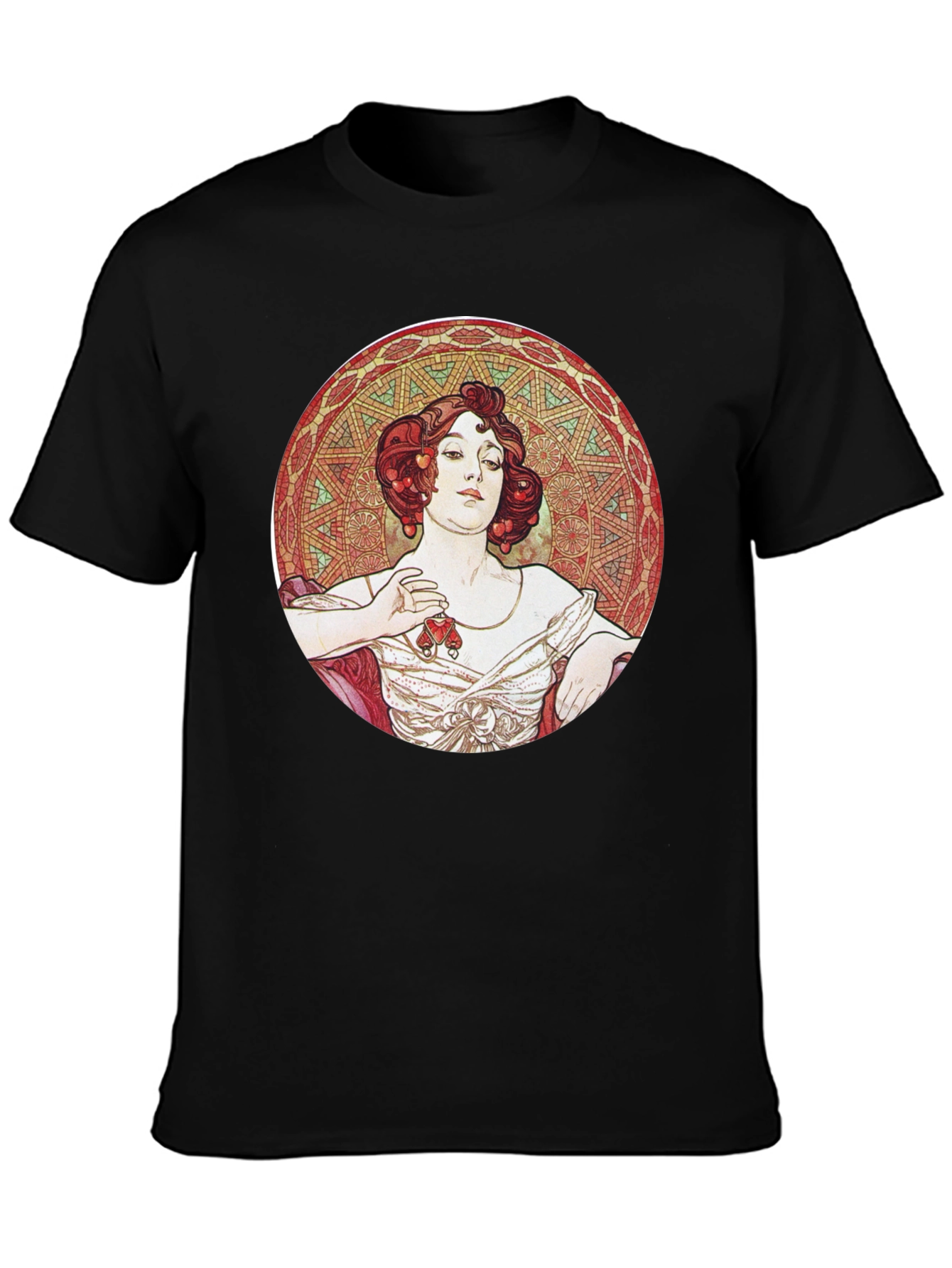 Art Nouveau Lady Graphic Tee - Black