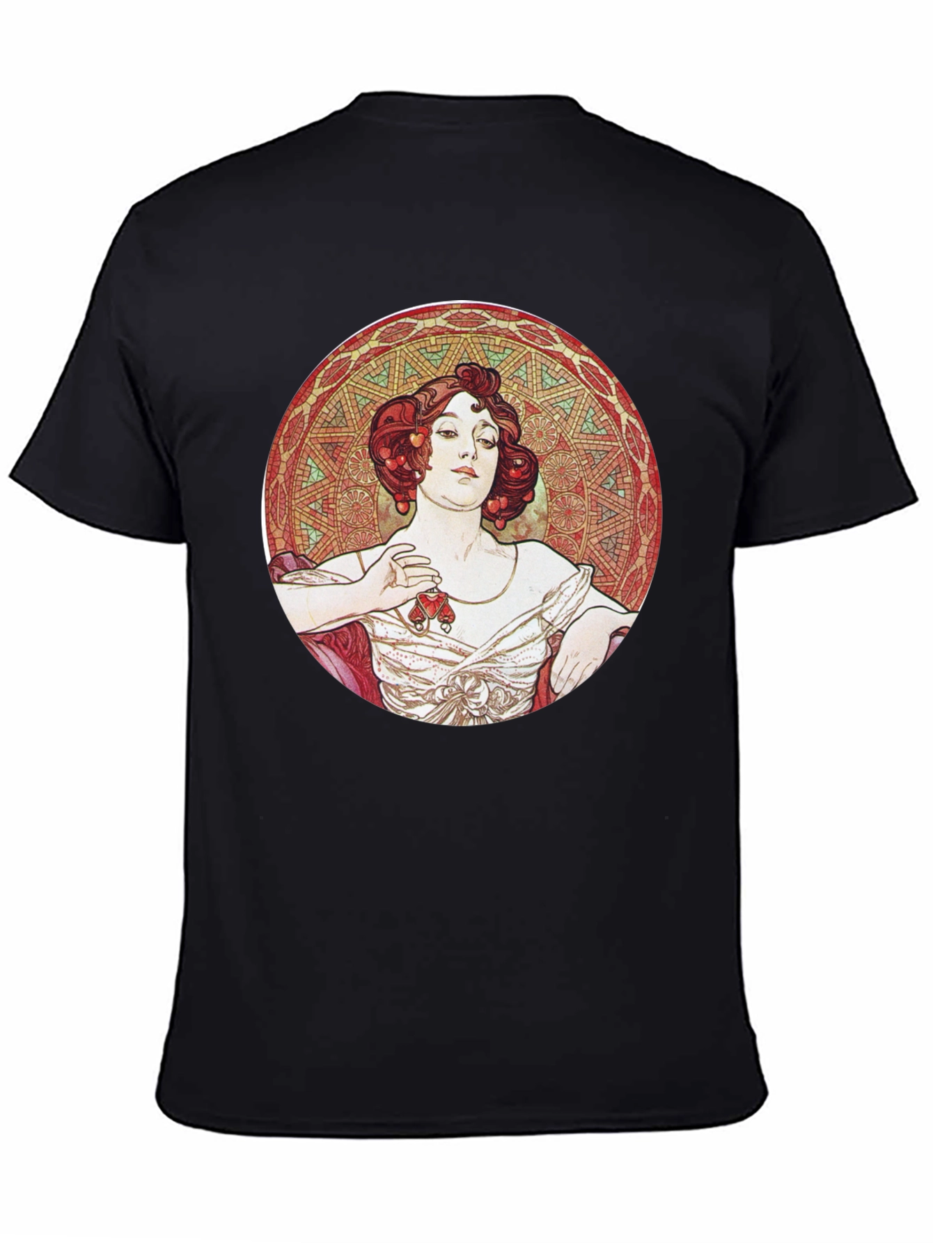 Art Nouveau Lady Graphic Tee - Black