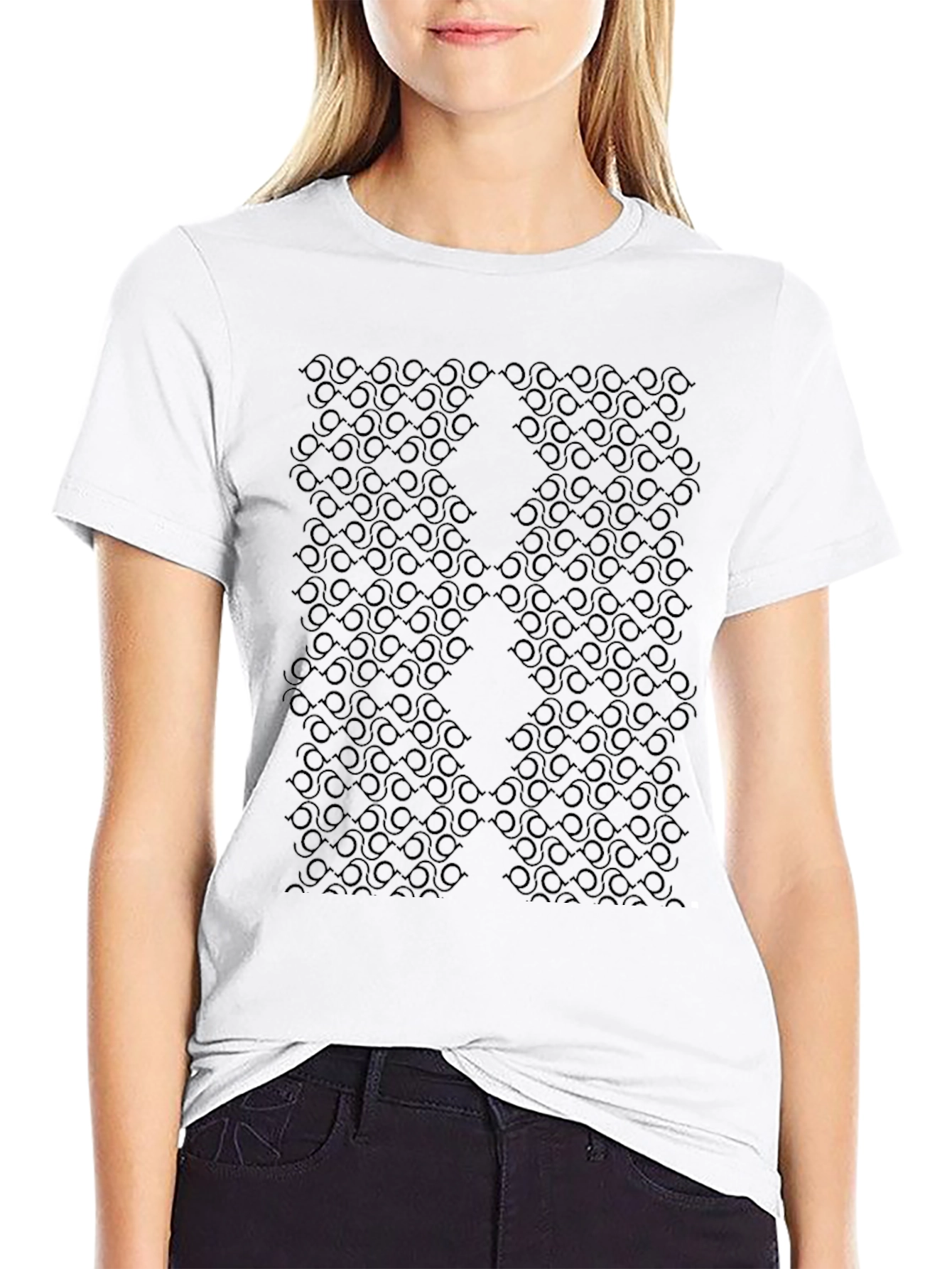 Abstract Pattern Black T-Shirt for Men