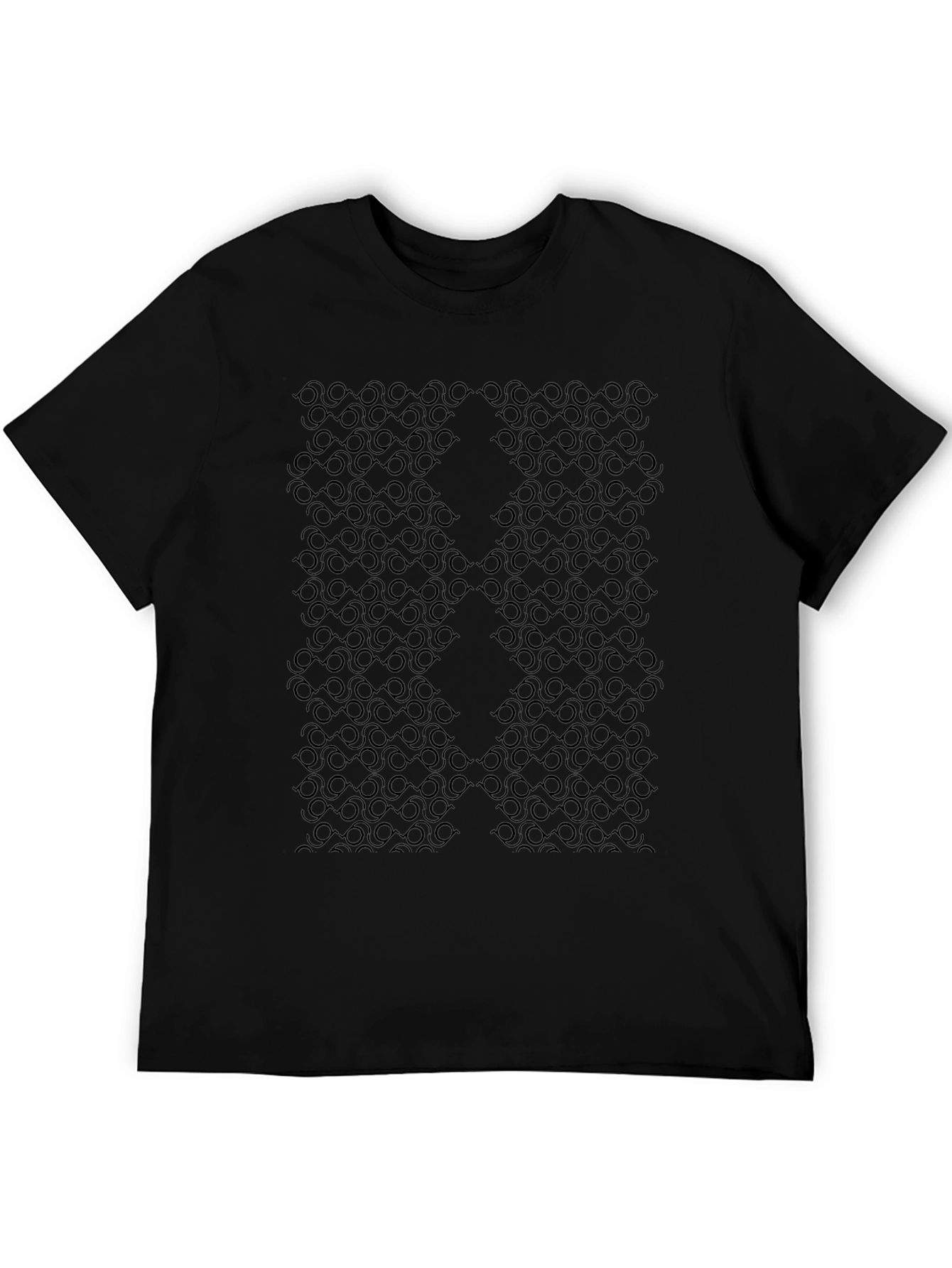 Abstract Pattern Black T-Shirt for Men